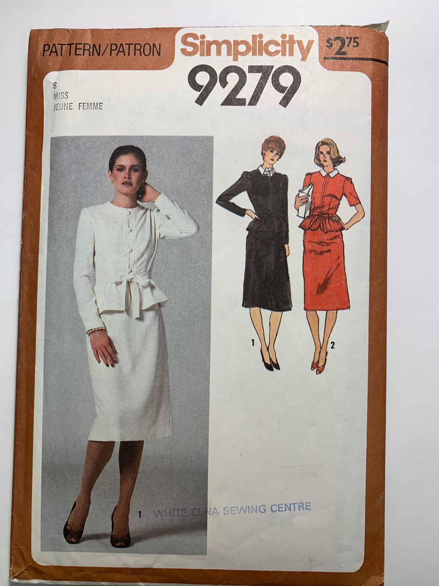 Simplicity 9279 Misses' Skirt, Top, Size 8, Cut, Vintage 1979