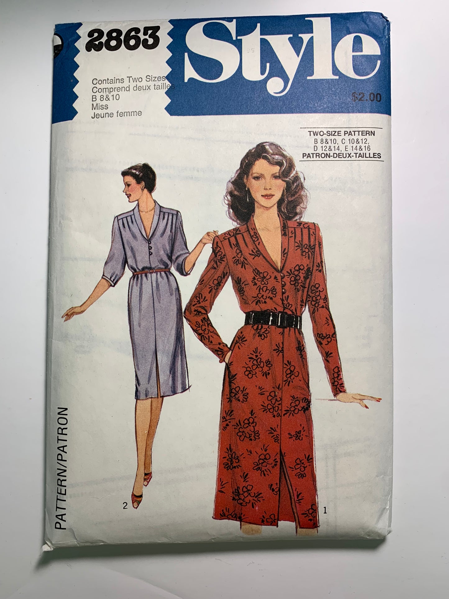 Style 2863 Misses Dress, Size 8-10, Cut, Vintage 1979