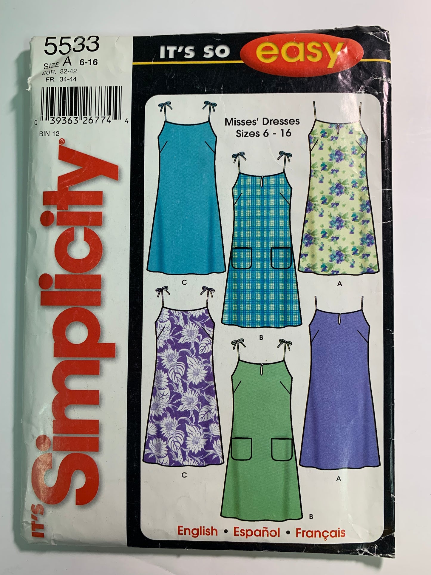 Simplicity 5533 Misses' Dresses, Size 6-16, Uncut, 2002