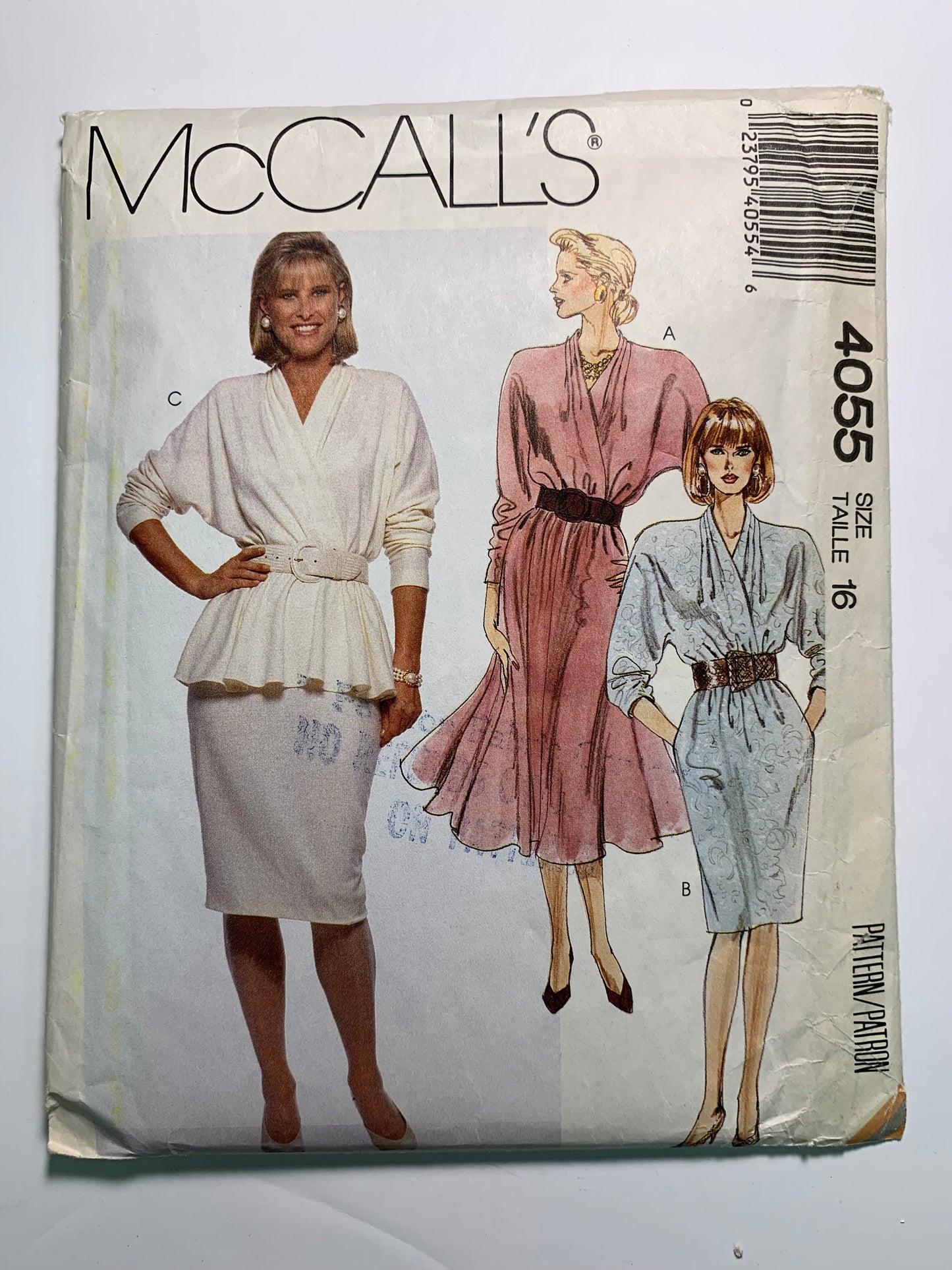 McCall's 4055 Misses' Dresses, Size 16, Uncut, Vintage 1988