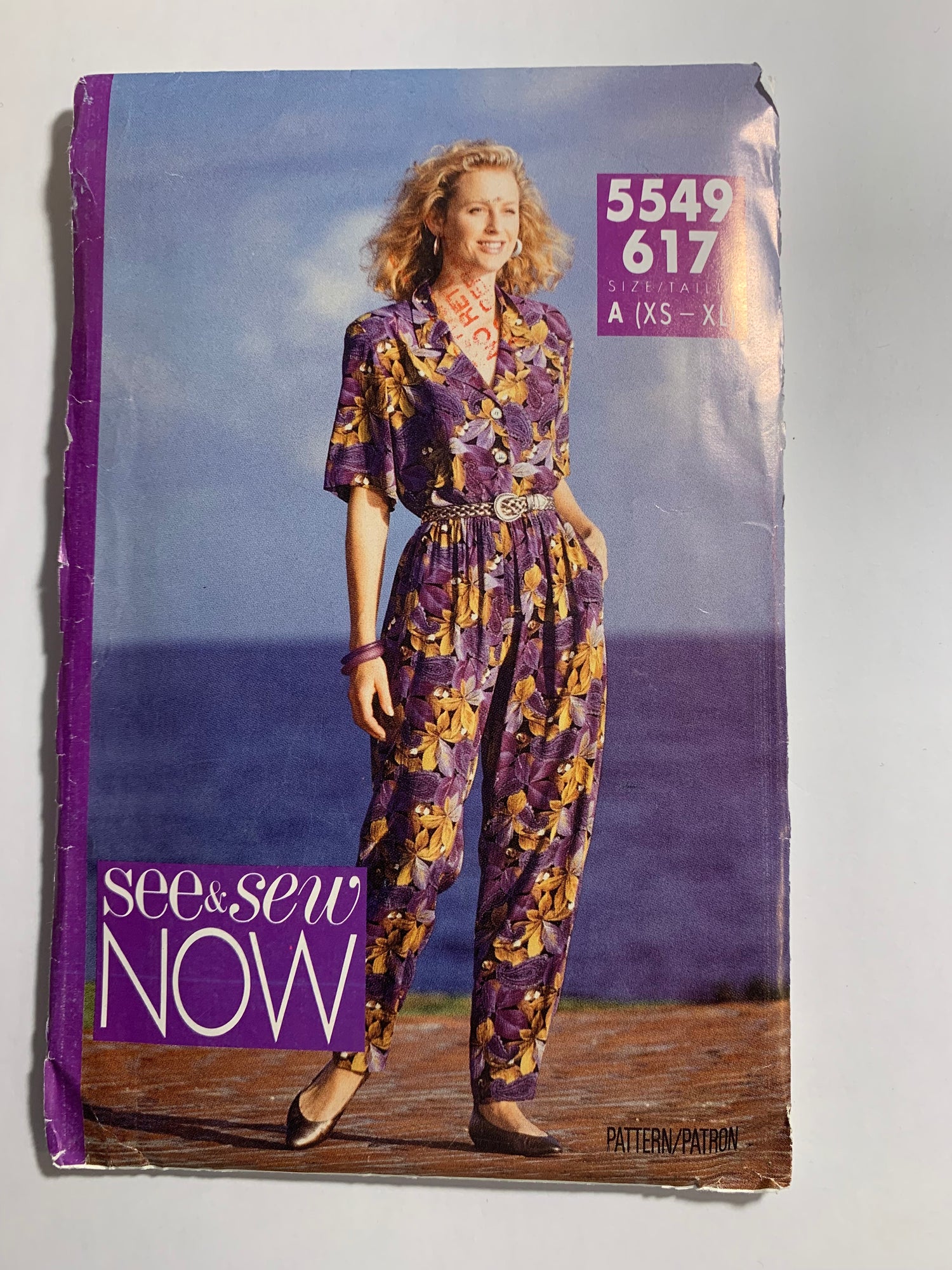 Butterick Sewing Pattern 5549 Misses'/Misses' Petite Shirt, Pants, Loose-Fitting, Collar, Shoulder Pads Pockets, Size 16-22, Uncut, Vintage 1991