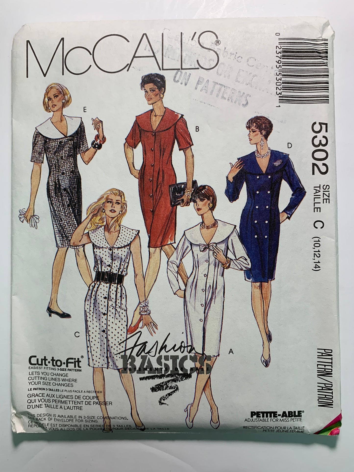 McCall's 5302 Misses' Dresses, Size 10-14, Uncut, Vintage 1991