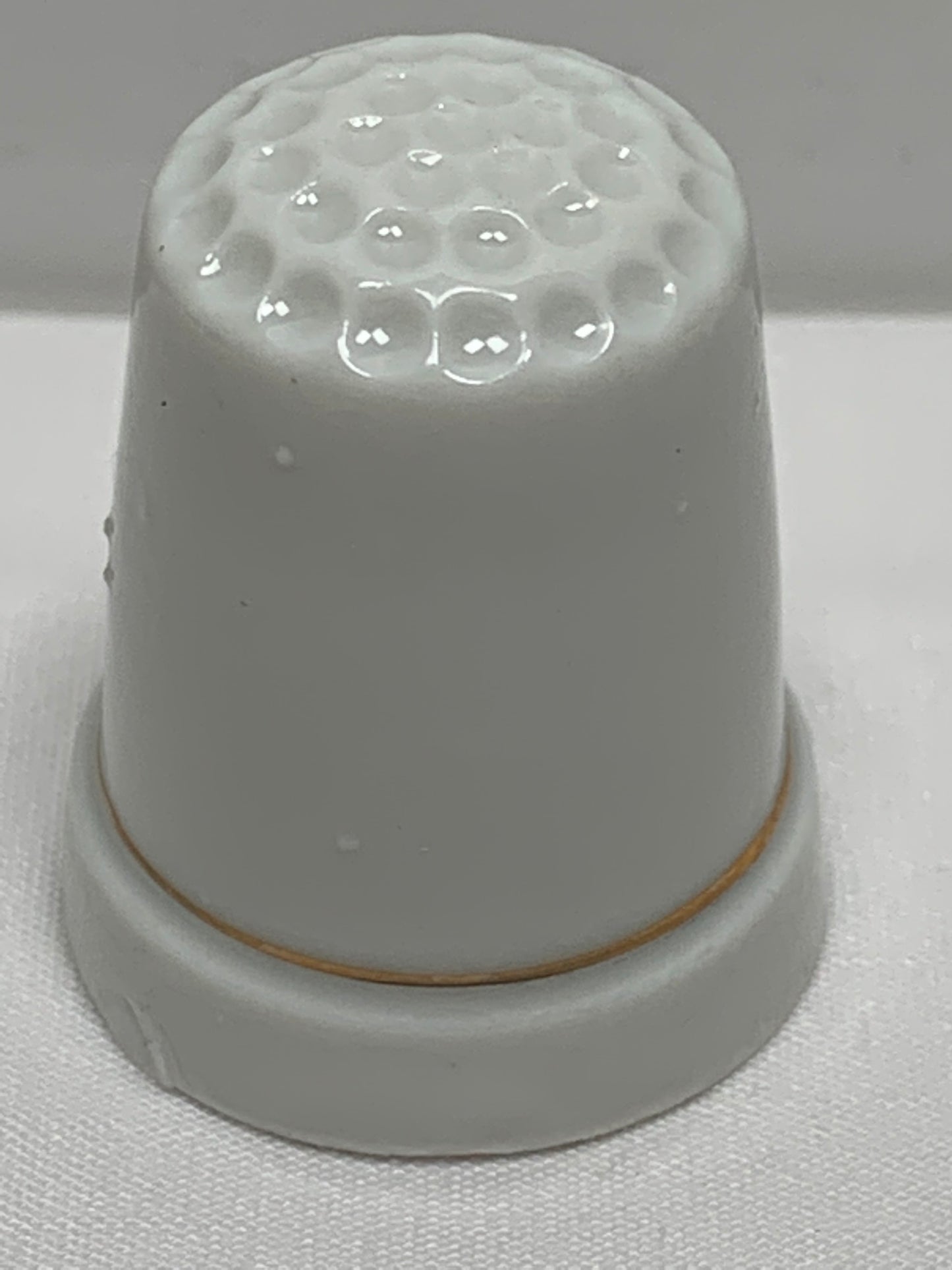 Thimble Souvenir, Gift, Orange, Yellow Butterfly, Porcelain, Sewing, Gold Trim