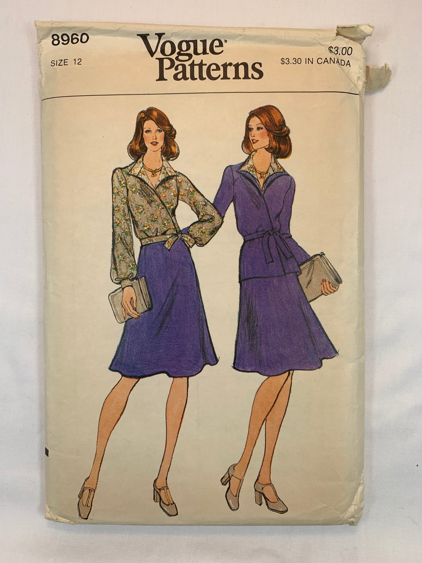 Vogue 8960 Misses' Suit, Blouse, Size 12, Cut
