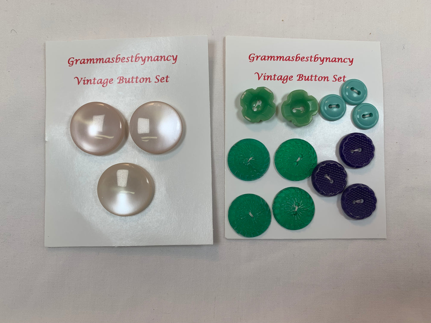 Vintage 1950's Variety Buttons, Shank, Flat, Green, Blue, Clear, Pink, Purple, Various Sizes, Shiny, White, Sewing, Scrapbooking, Crafts