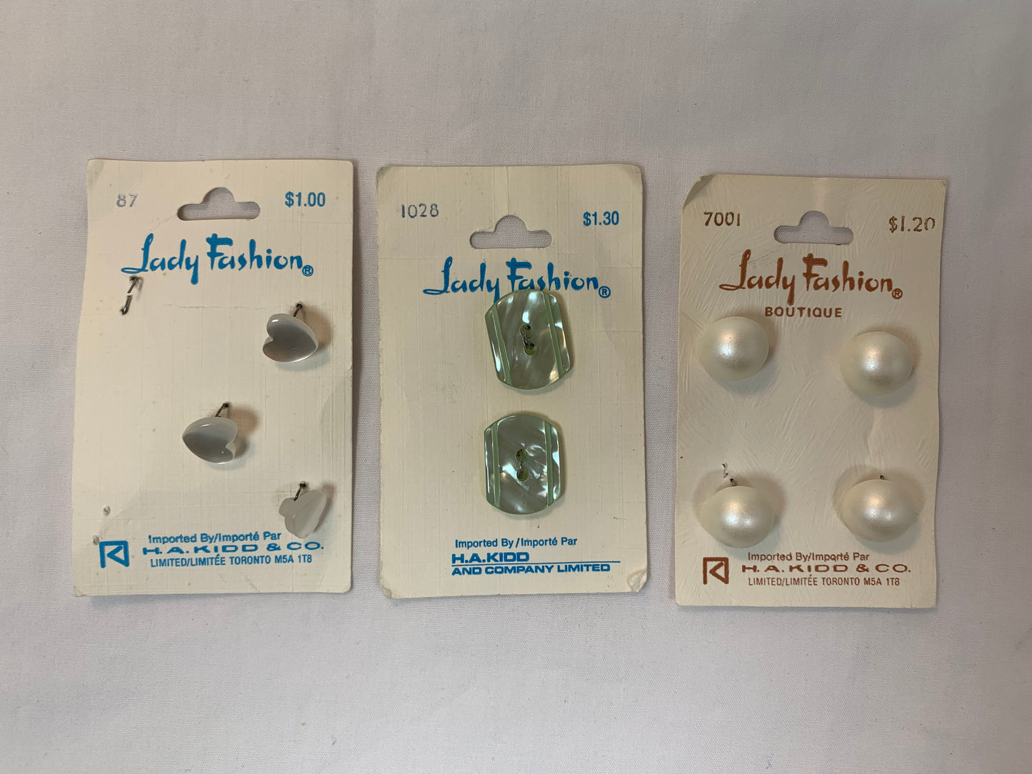 Vintage Lady Fashion Buttons, Shank, Flat, Red, Green, White, Blue, Various Sizes, Shiny, Sewing, Scrapbooking, Crafts, Rectangle, Round