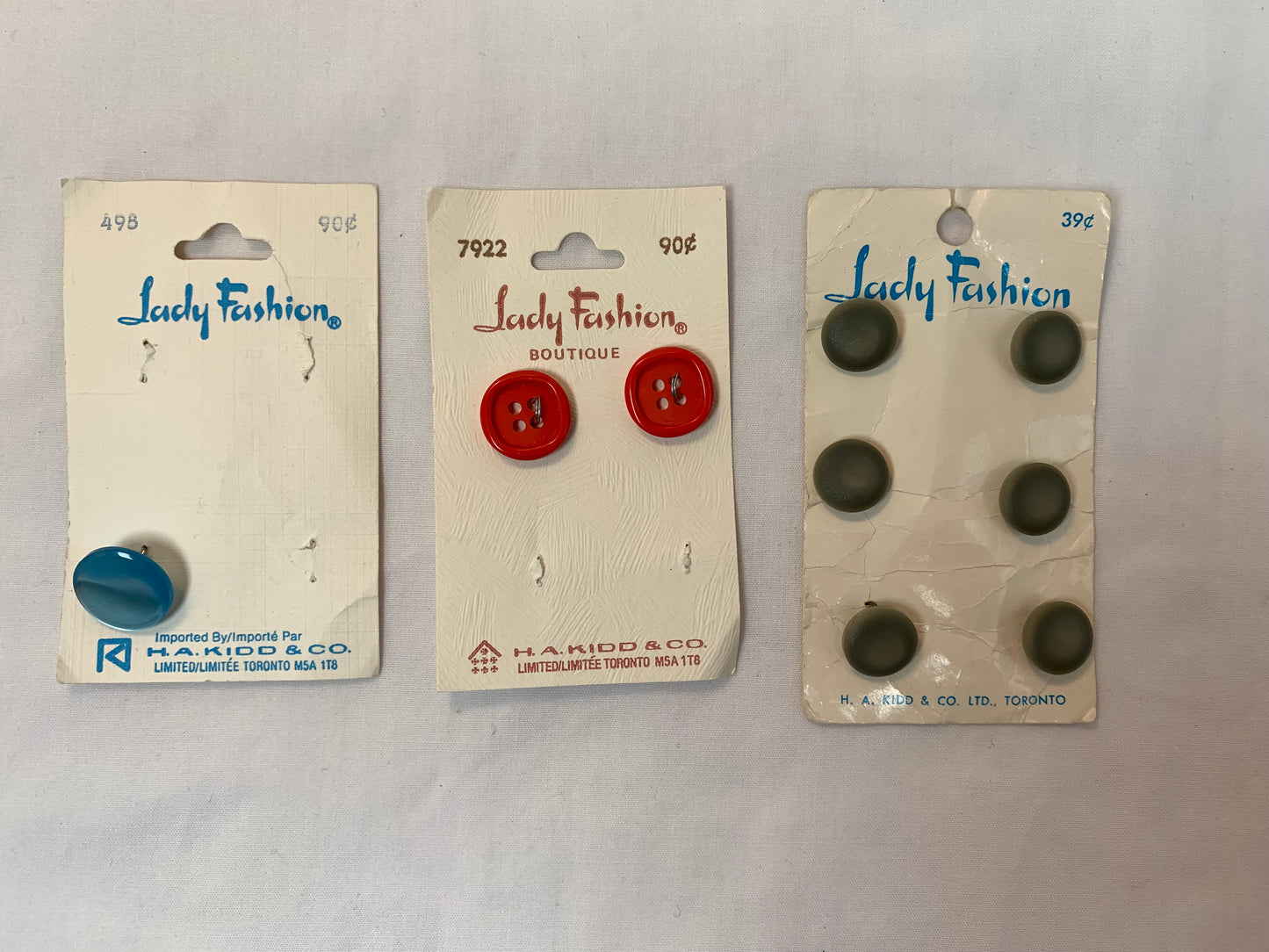 Vintage Lady Fashion Buttons, Shank, Flat, Red, Green, White, Blue, Various Sizes, Shiny, Sewing, Scrapbooking, Crafts, Rectangle, Round