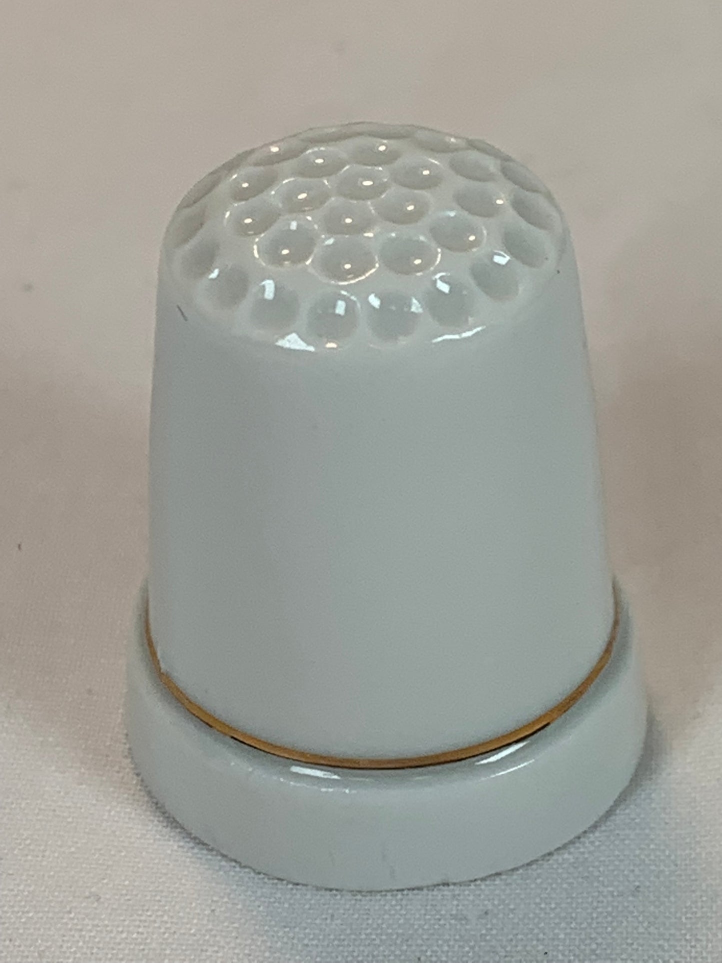 Thimble Souvenir, Gift, Yellow , Brown, Yellow Butterfly, Porcelain, Sewing, Gold Trim