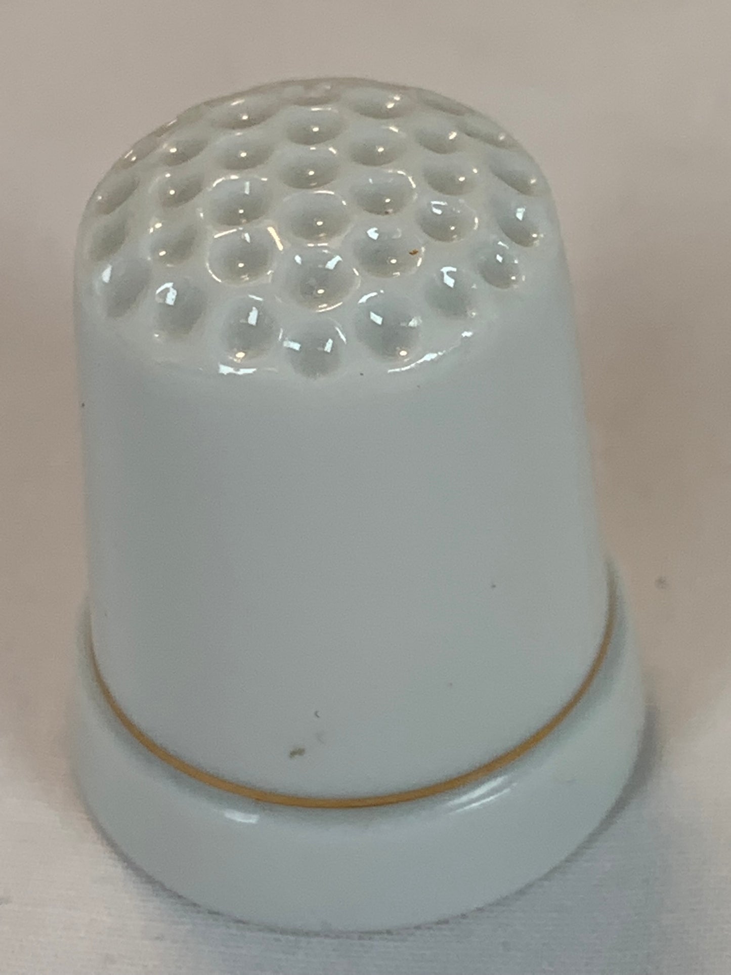 Thimble Souvenir, Gift, Orange Flowers, Porcelain, Sewing, Gold Trim