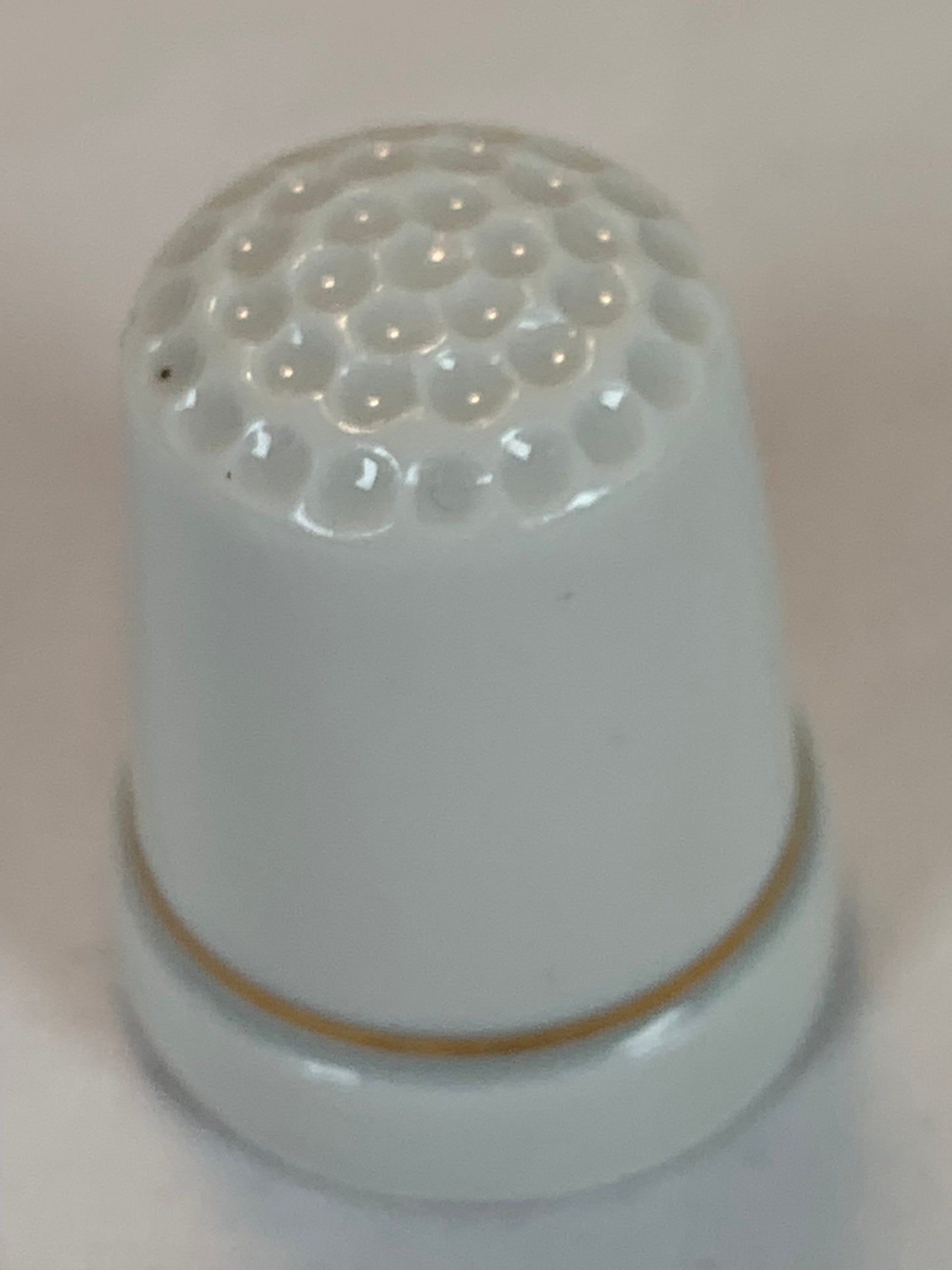 Thimble Souvenir, Gift, Multi Colored Butterfly, Yellow Flowers, Porcelain, Sewing, Gold Trim