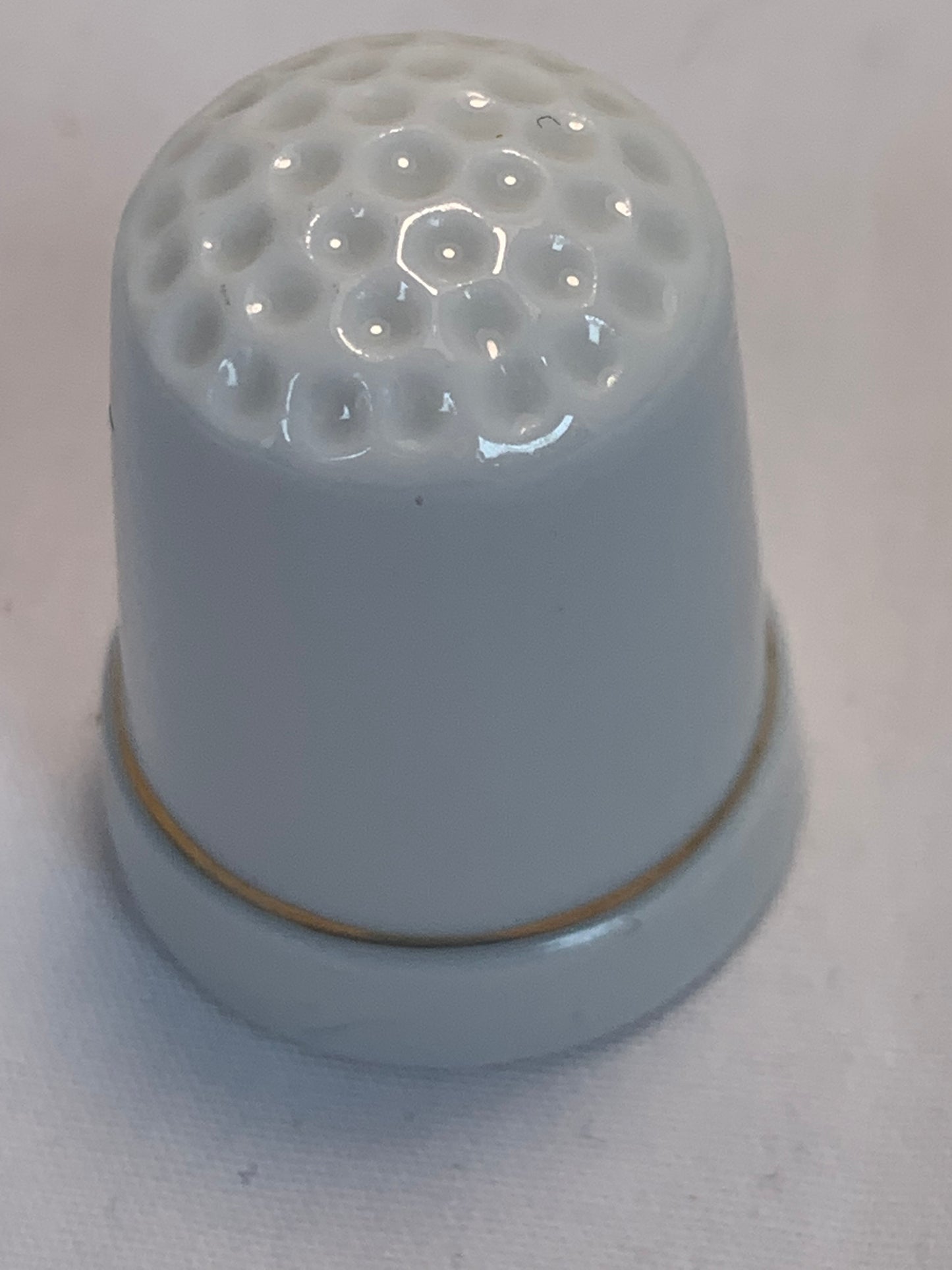 Thimble Souvenir, Gift, Harlequin Duck, Porcelain, Sewing, Gold Trim