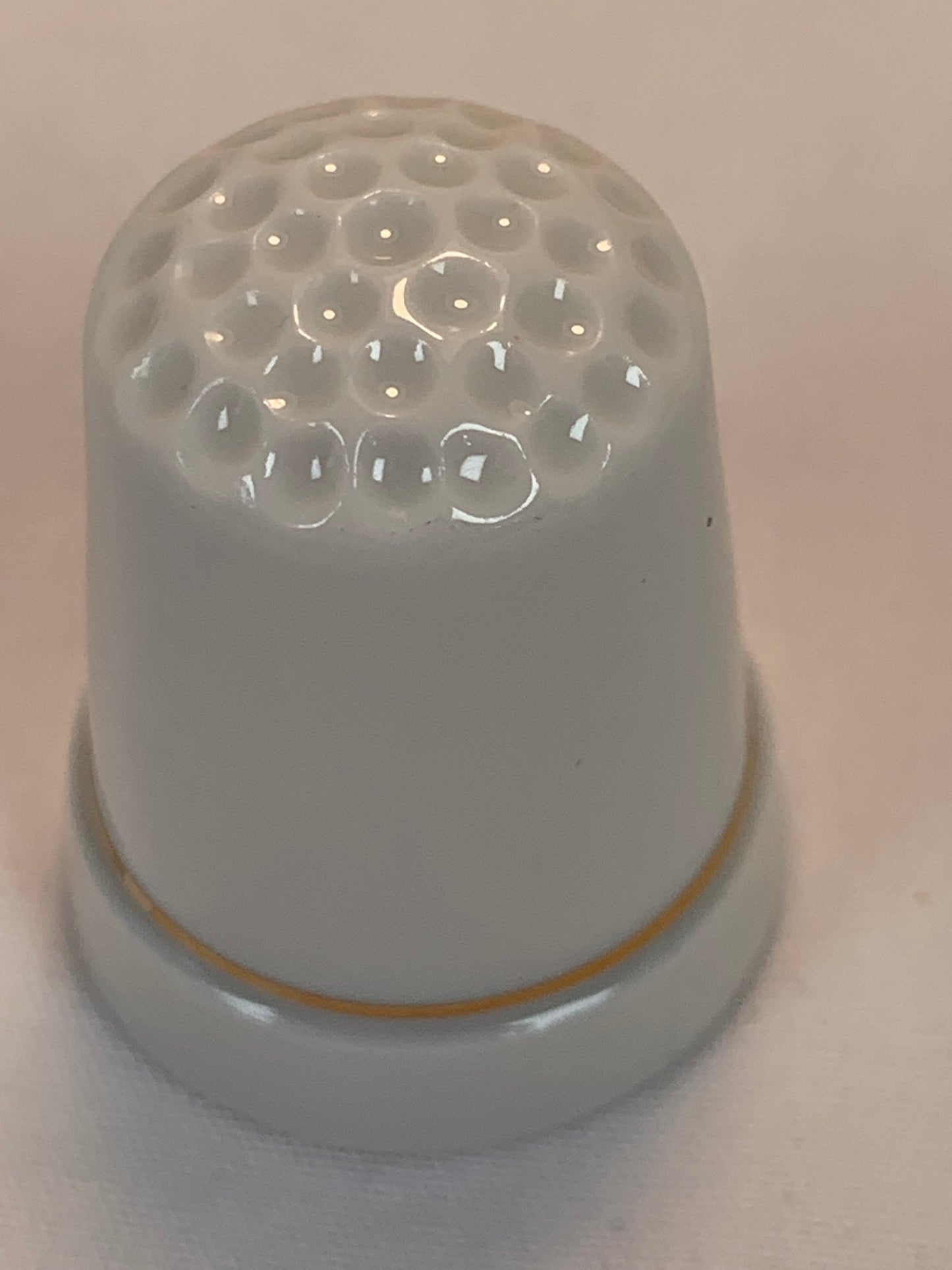 Thimble Souvenir, Gift, Yellow Butterfly, Porcelain, Sewing, Gold Trim