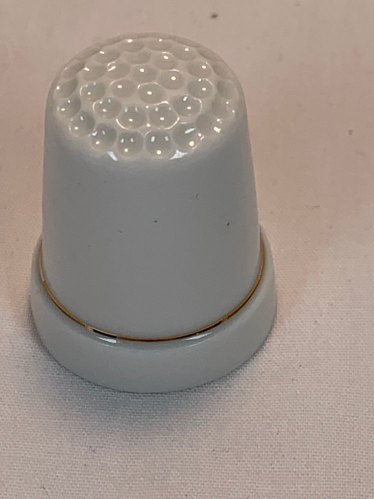 Thimble Souvenir, Gift, Orange, Yellow Butterfly, Porcelain, Sewing, Gold Trim