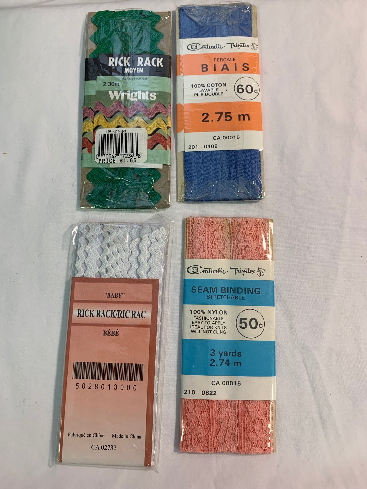 Bias Tape, 8 Pkgs, New/Old Stock, Vintage, Blue, Green, Black, Pink, Burgundy, Twill Tape, Scrapbooking, Junk Journals, Crafts, Sewing