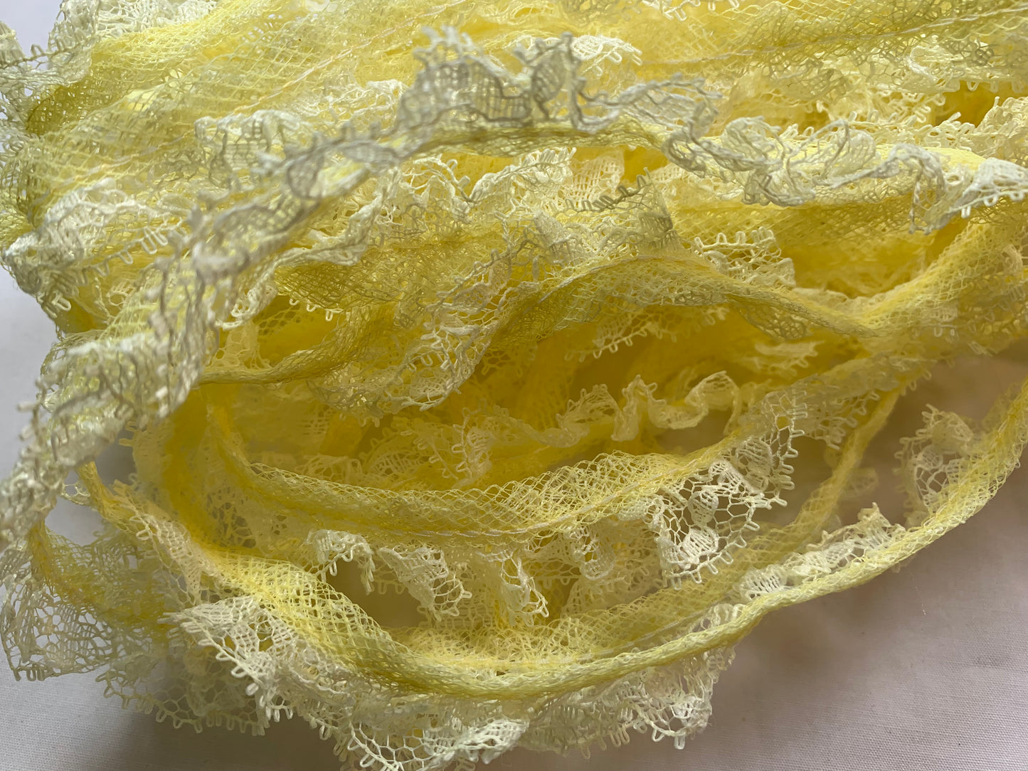 Yellow And White Lace, 3/4 Inch Wide, 8.19 Yards