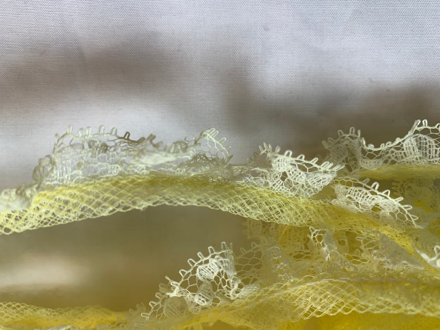 Yellow And White Lace, 3/4 Inch Wide, 8.19 Yards