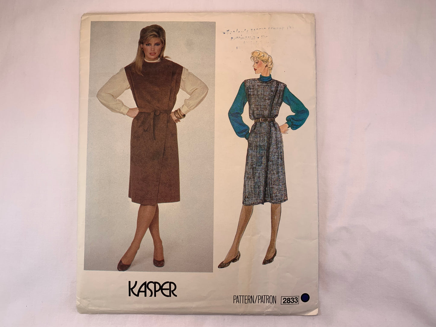 Vogue Kasper Sewing Pattern 2833 Misses' Dress, Jumper, Blouse, Loose-Filling, Size 8, Cut, Vintage 1970