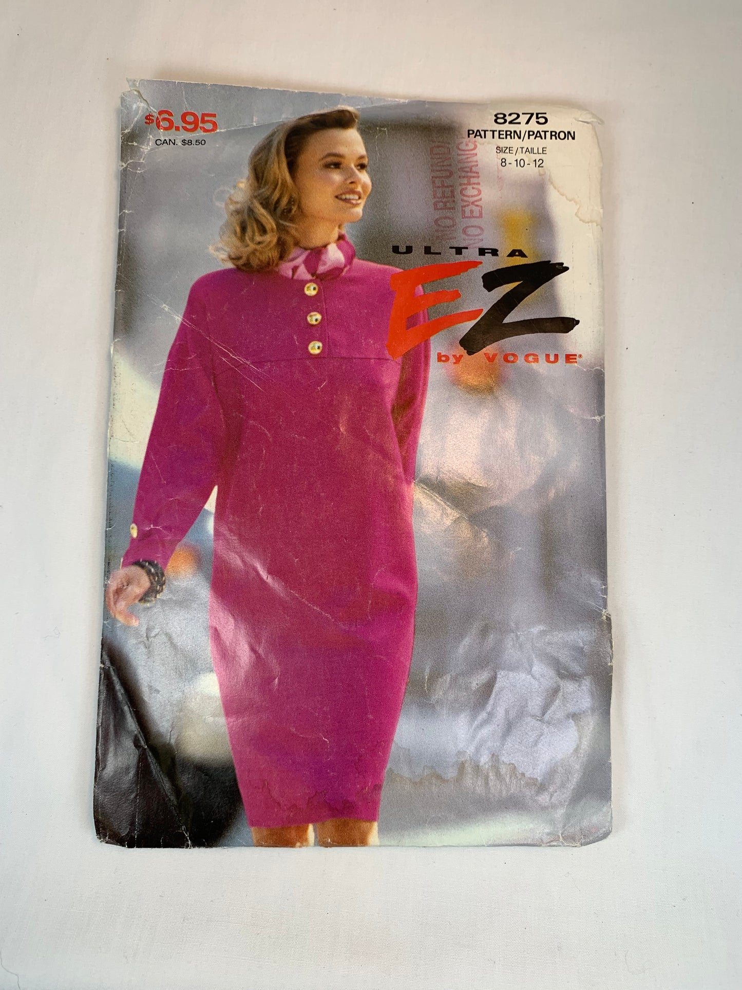 Vogue 8275, Misses' Dress, Size 8-12, Cut, Vintage 1992