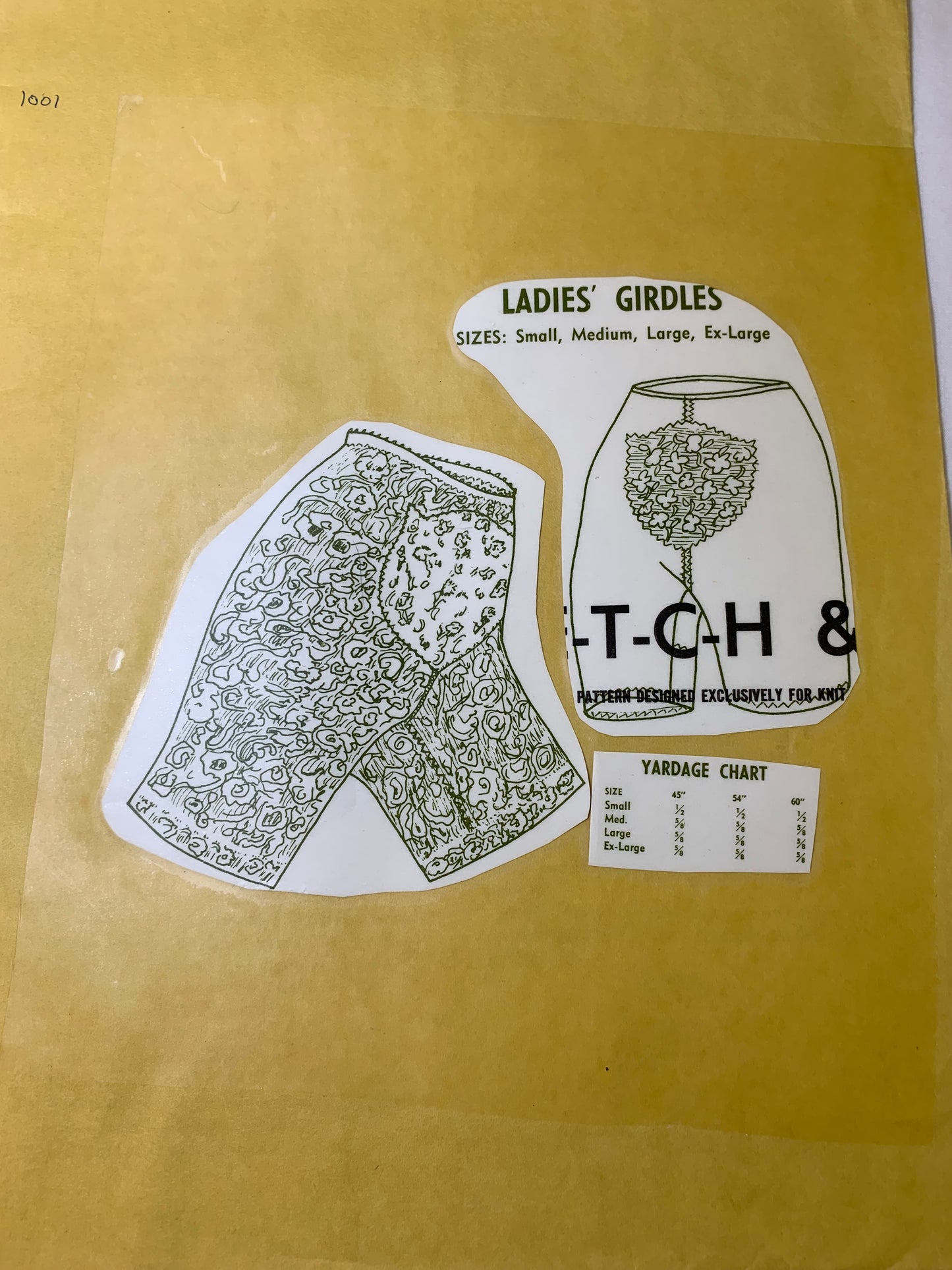 Stretch and Sew Sewing Pattern 750 Ladies Girdles, 2 Variations, Size 43-60, Uncut, Vintage 1969