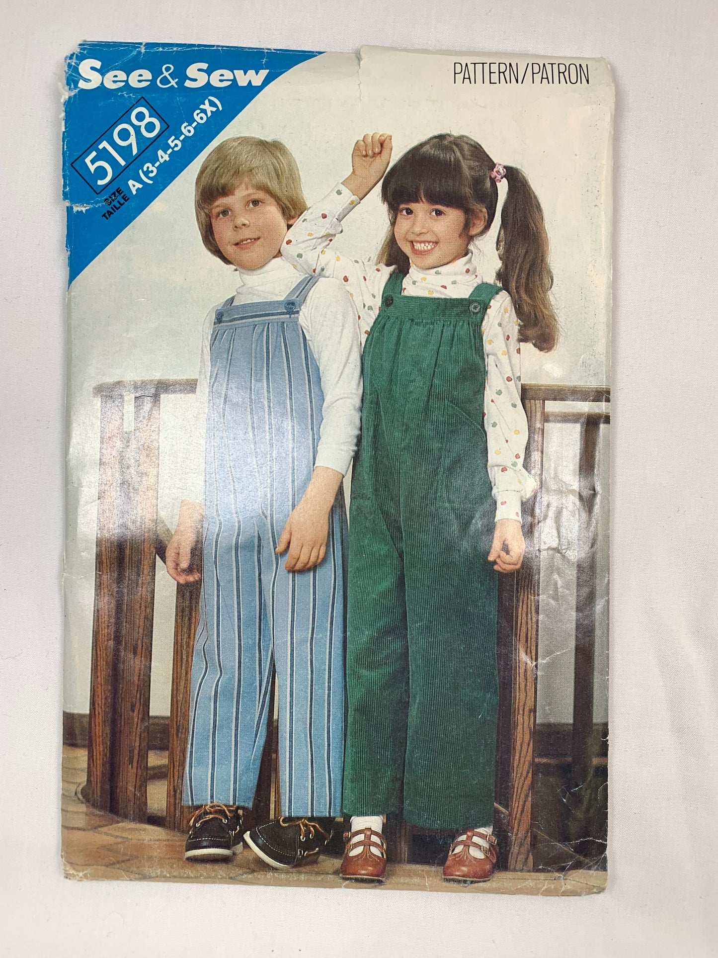 Butterick 5198 Boy's Girls' Overalls, Size 3-6x, Uncut, Vintage 1979
