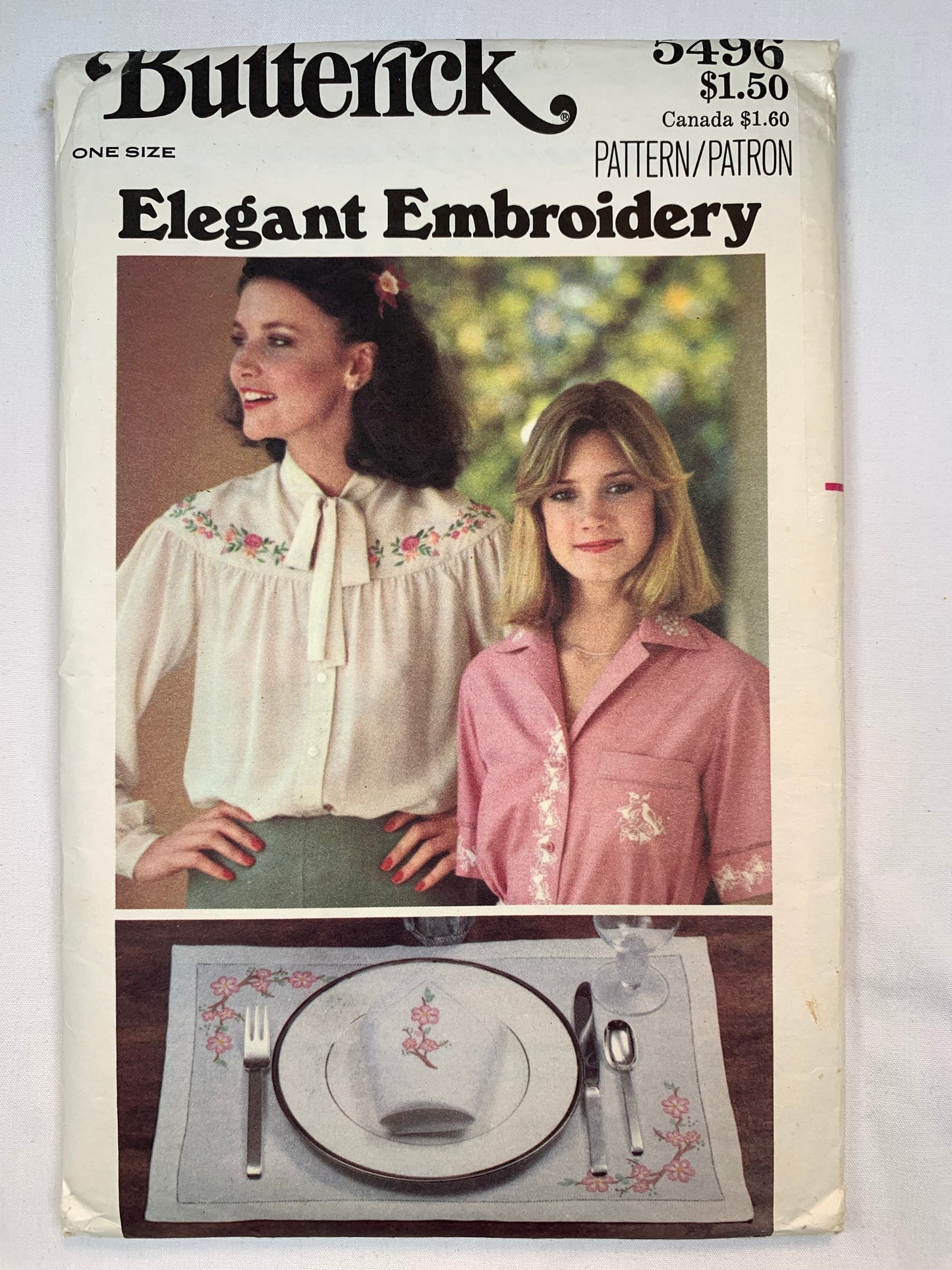 Butterick 5496 Embroidery Transfers, , Cut, Vintage 1978