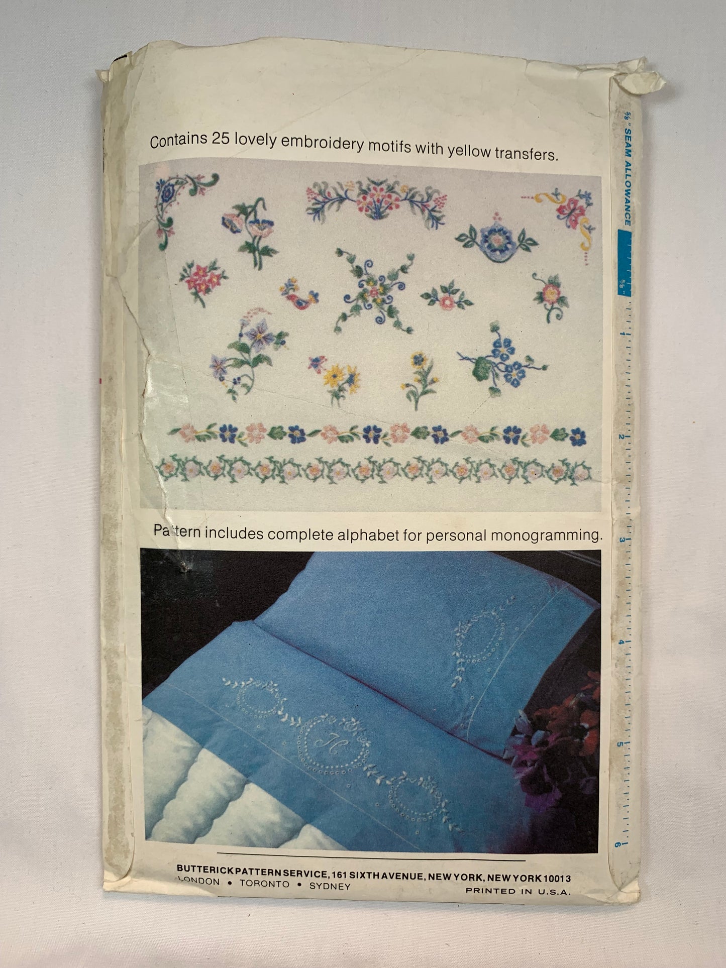 Butterick 5496 Embroidery Transfers, , Cut, Vintage 1978