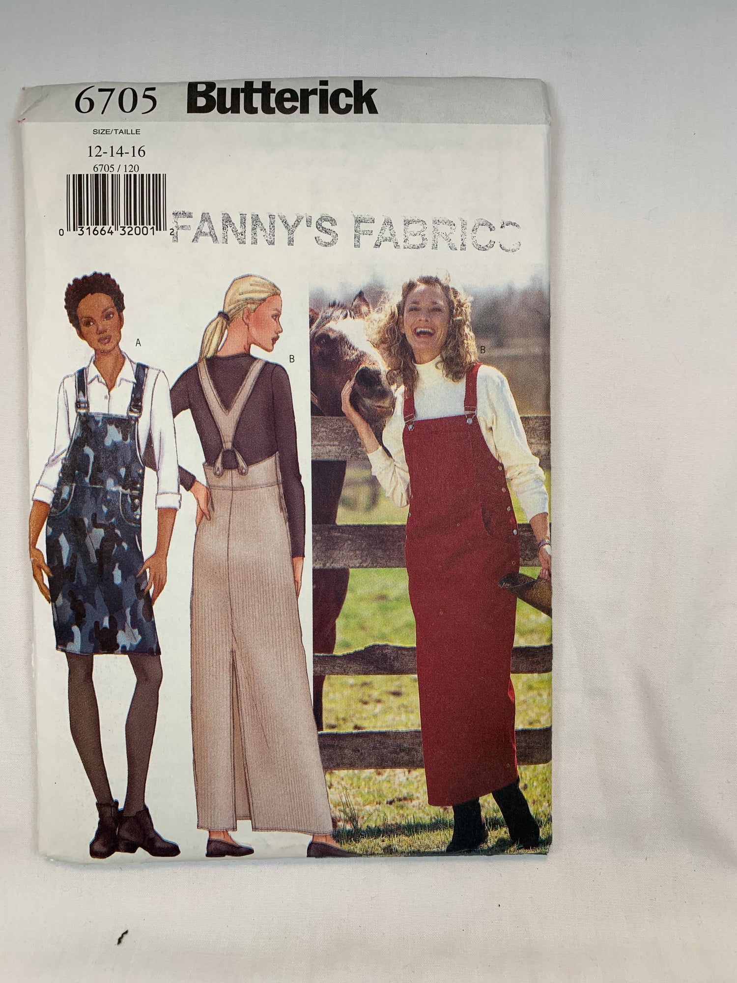 Butterick 6705 Misses' Petite, Jumper, Dress Size 12-16, Uncut, 2000