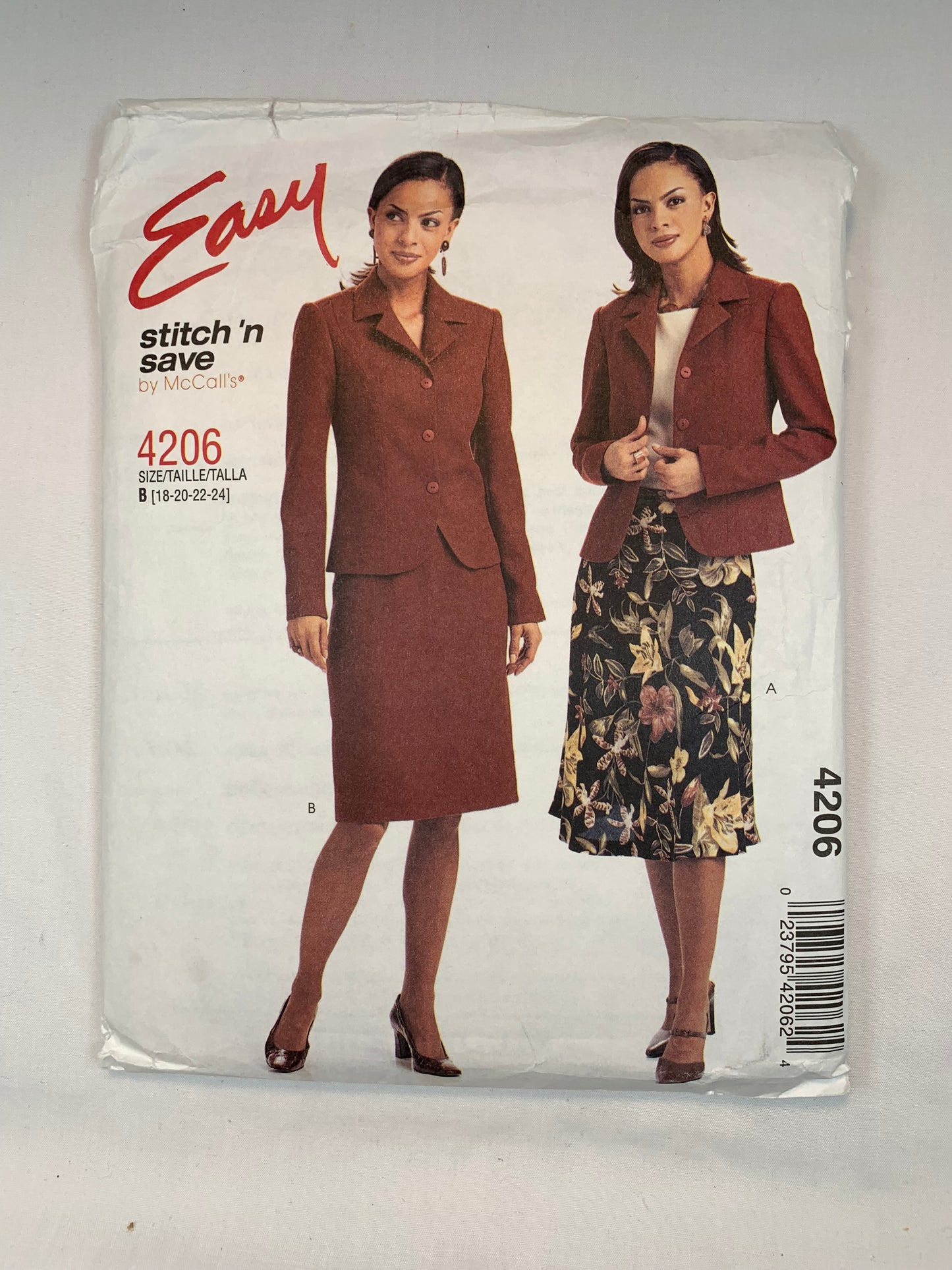 McCall's 4206 Stitch 'N Save Misses' Petite Lined Jacket, Skirts, Size 18-24, Cut, 2003