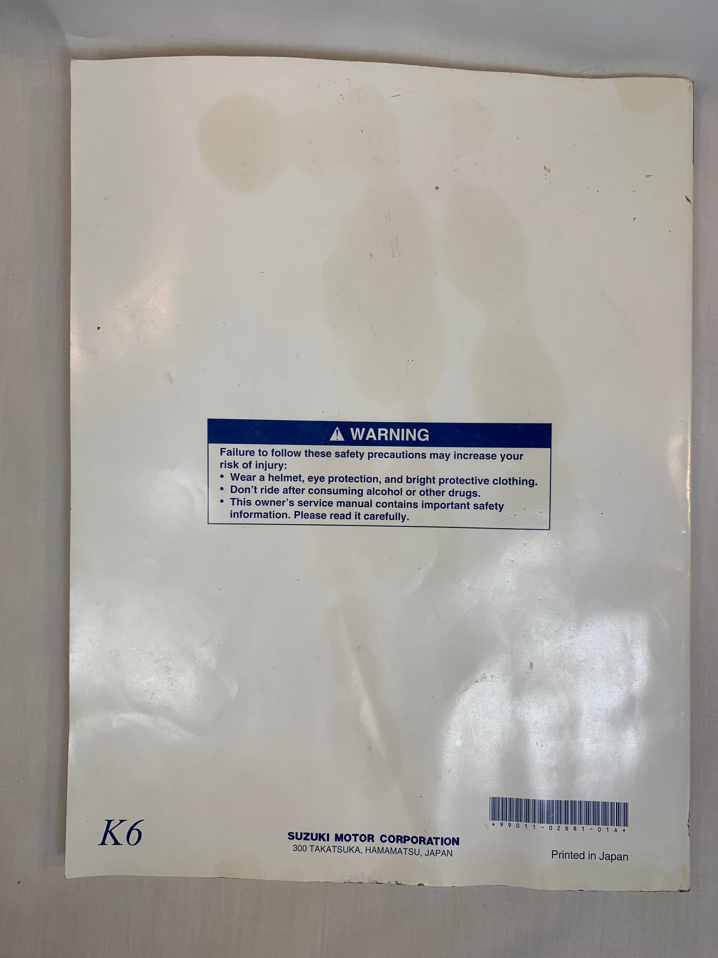 Suzuki RM85/L Owner's Service Manual, Suzuki Motor Corporation