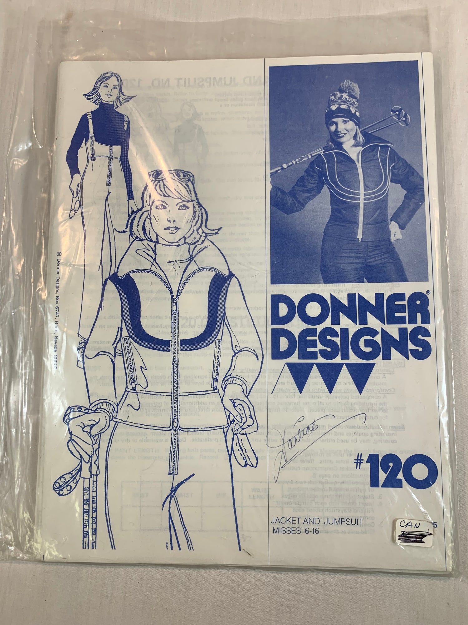 Donner Designs #120 Misses' Jacket, Jumpsuit, Snow Suit, Ski Suit, Size 6-16