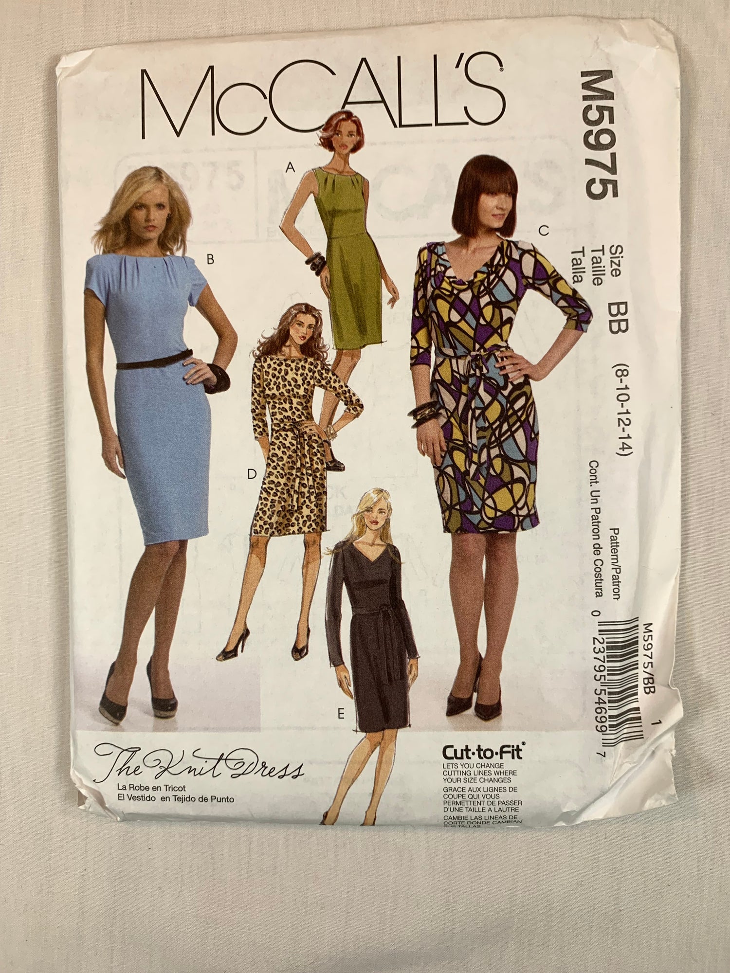 McCall's M5975 Misses' Petite Dress, Belt, Size 8-14, Uncut, 2009