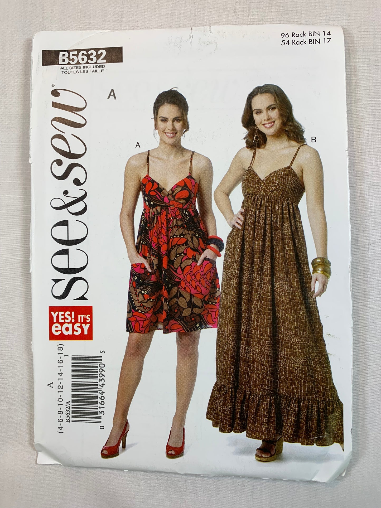 Butterick B5632 Misses' Dress, Size 4-18, Uncut, 2011