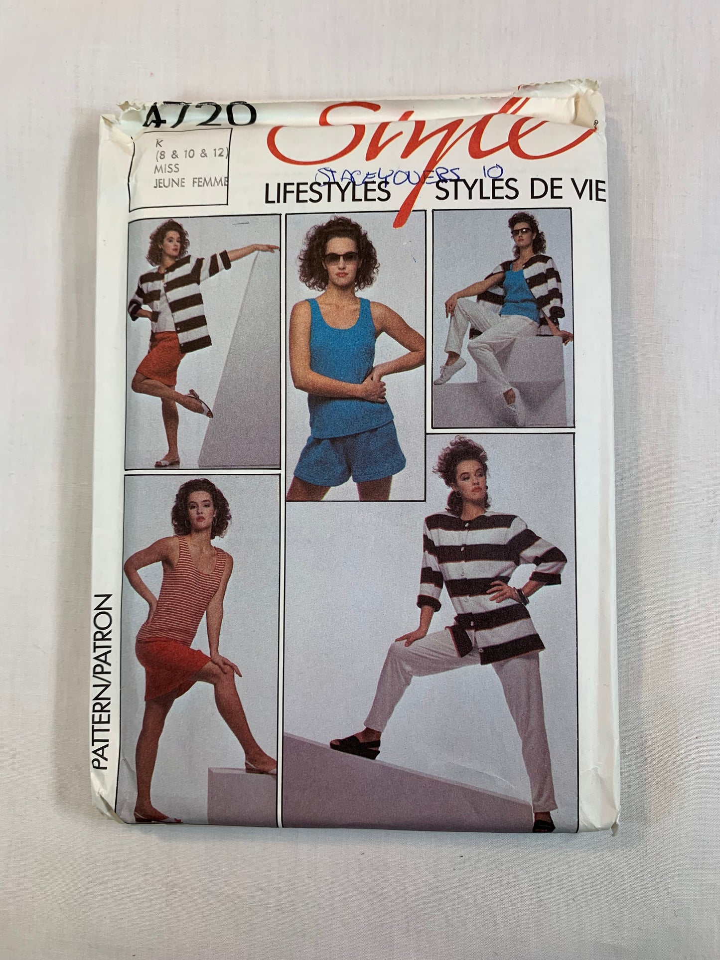 Style 4720 Misses' Vest. Skirt, Jacket, Pants, Shorts, Size 8-12, Uncut, Vintage 1986