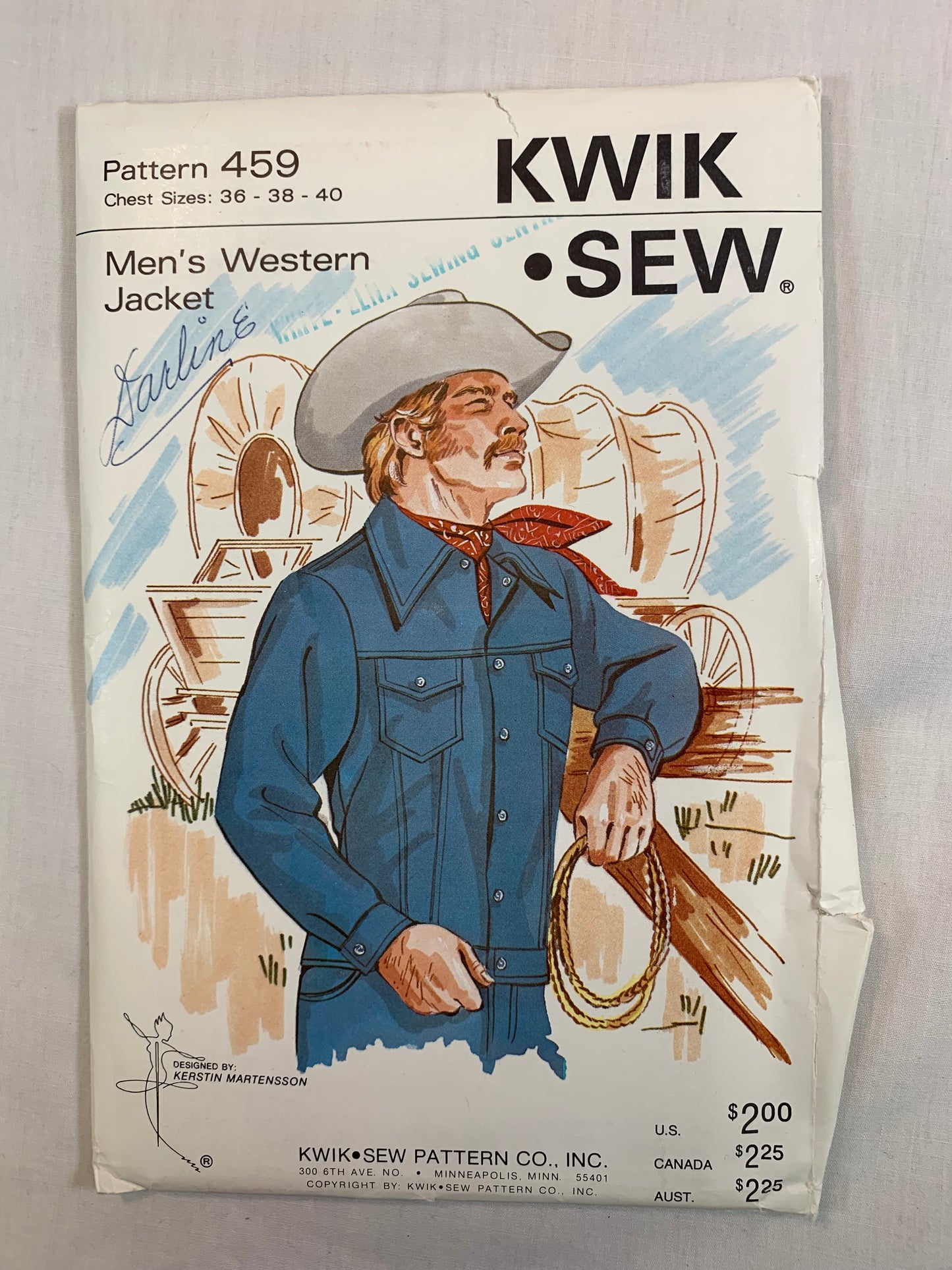 KWIK 459 Men's Western Shirt, Size 36-40, Uncut, Vintage 1980