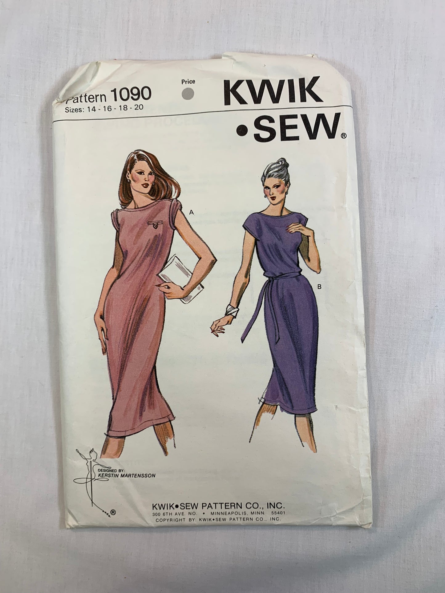 KWIK 1090 Misses' T-Shirt Dresses, Size 14-20, Uncut