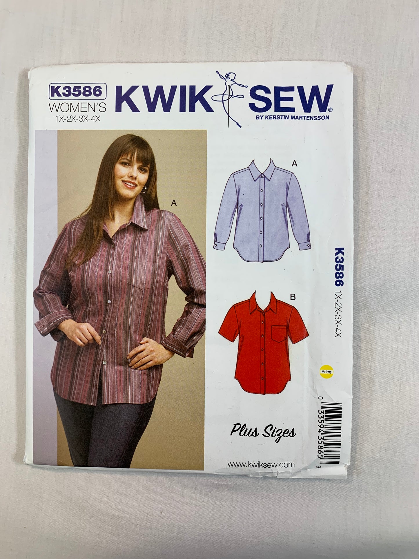 KWIK K3586 Misses' Shirts, Tops, Size 1X-4X, Uncut, 2012
