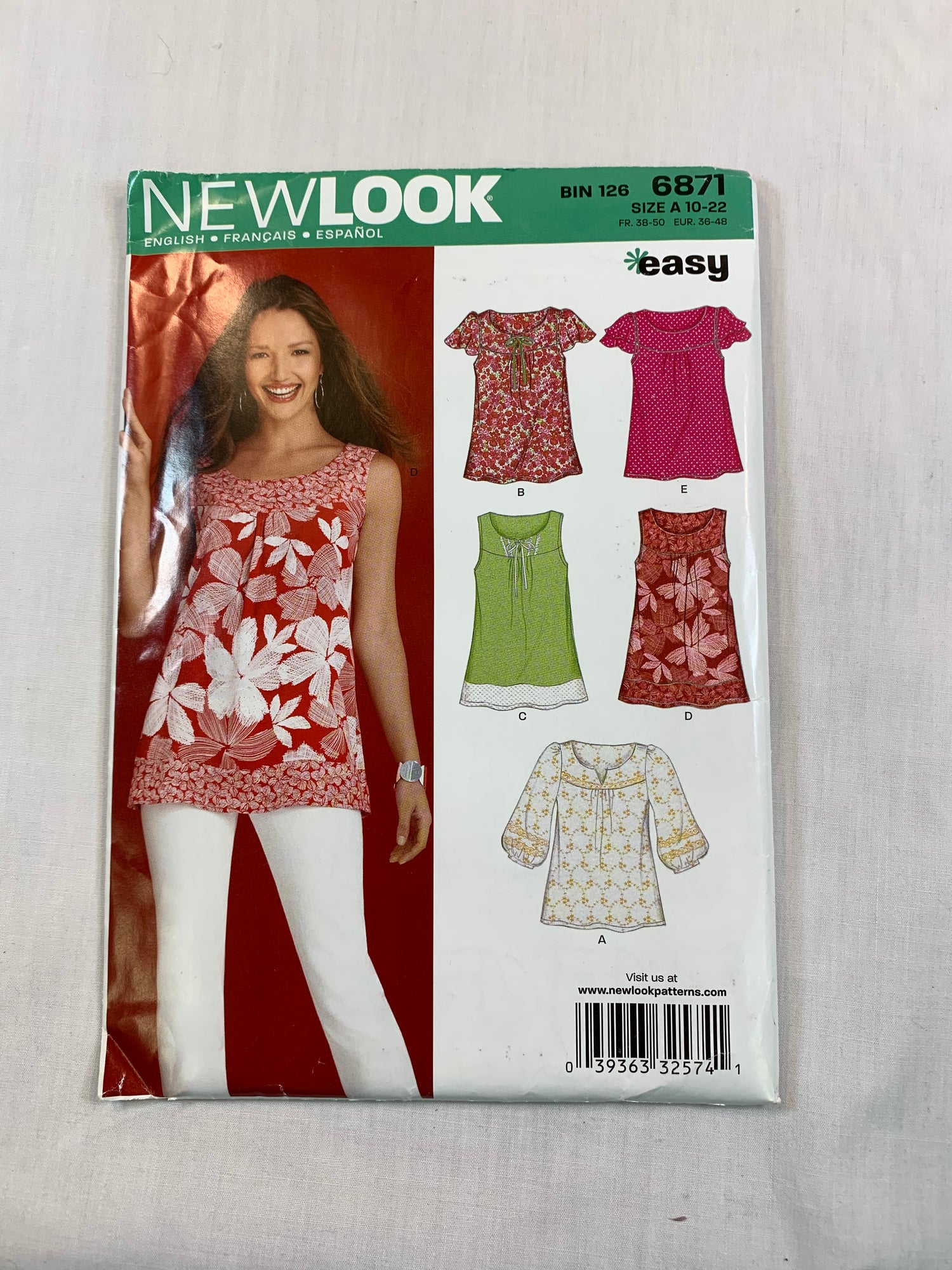 Simplicity 6871 Misses' Top, Shirt, Size 10-22, Uncut, 2009