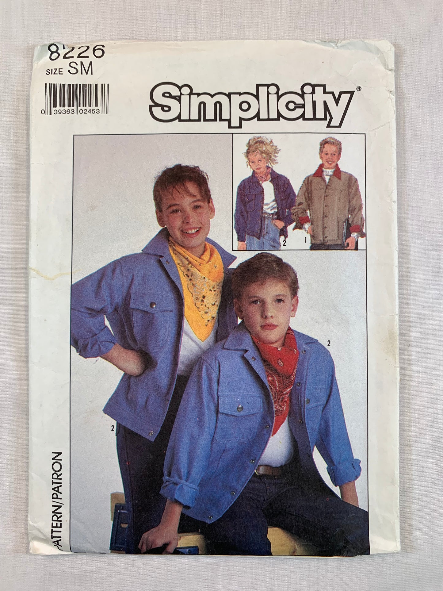 Simplicity 8226 Child's, Boys', Girls' Unlined Jacket, Size 26 Chest,, Cut, Vintage 1987