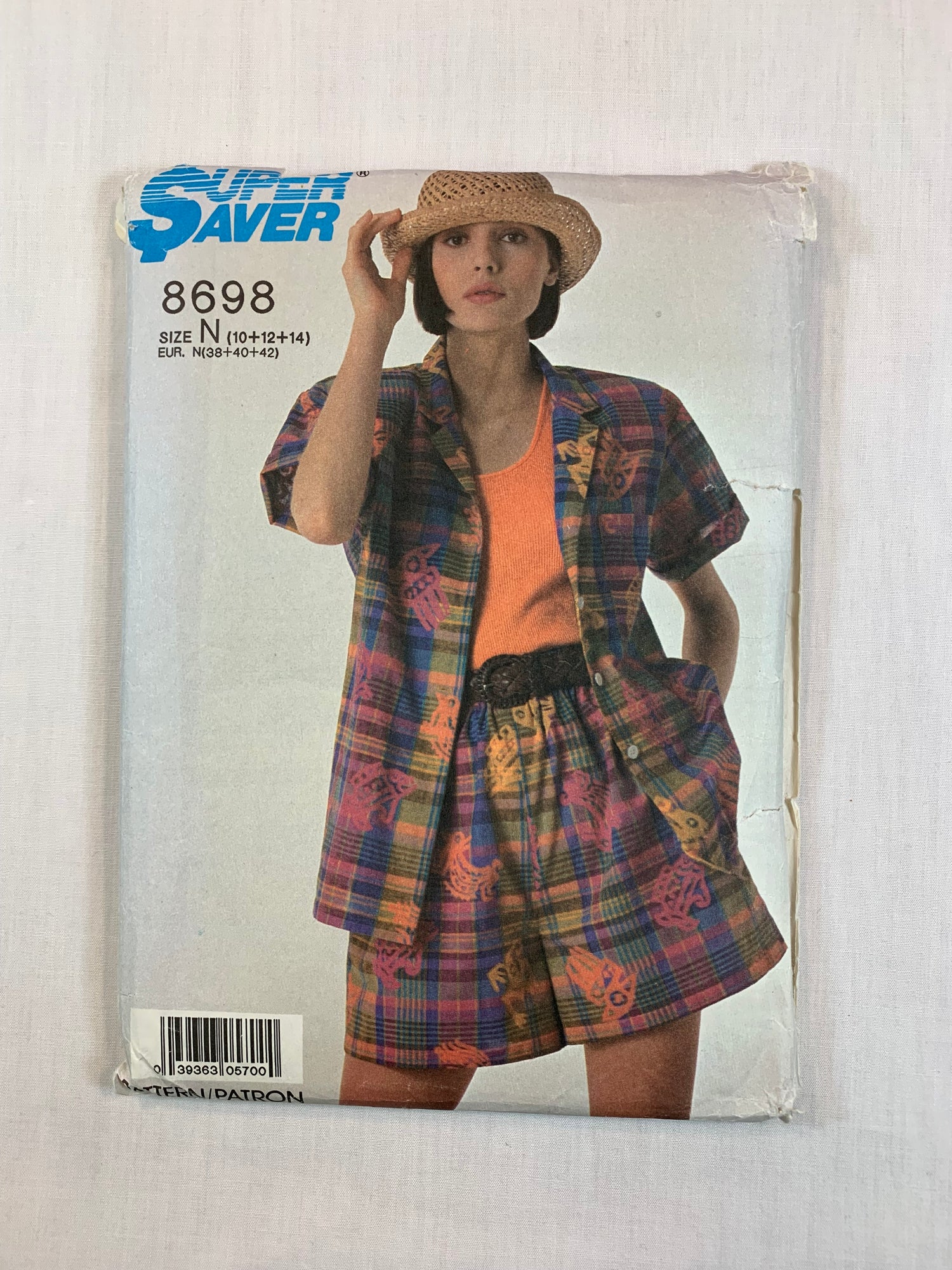 Simplicity 8698 Super Saver Misses' Shirt, Shorts, Size 10-14, Cut, Vintage 1988