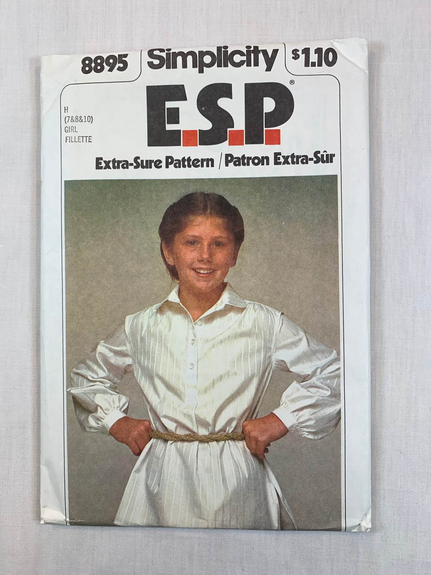 Simplicity 9091 Girls' Blouse, Size 7-10, Cut, Vintage 1979