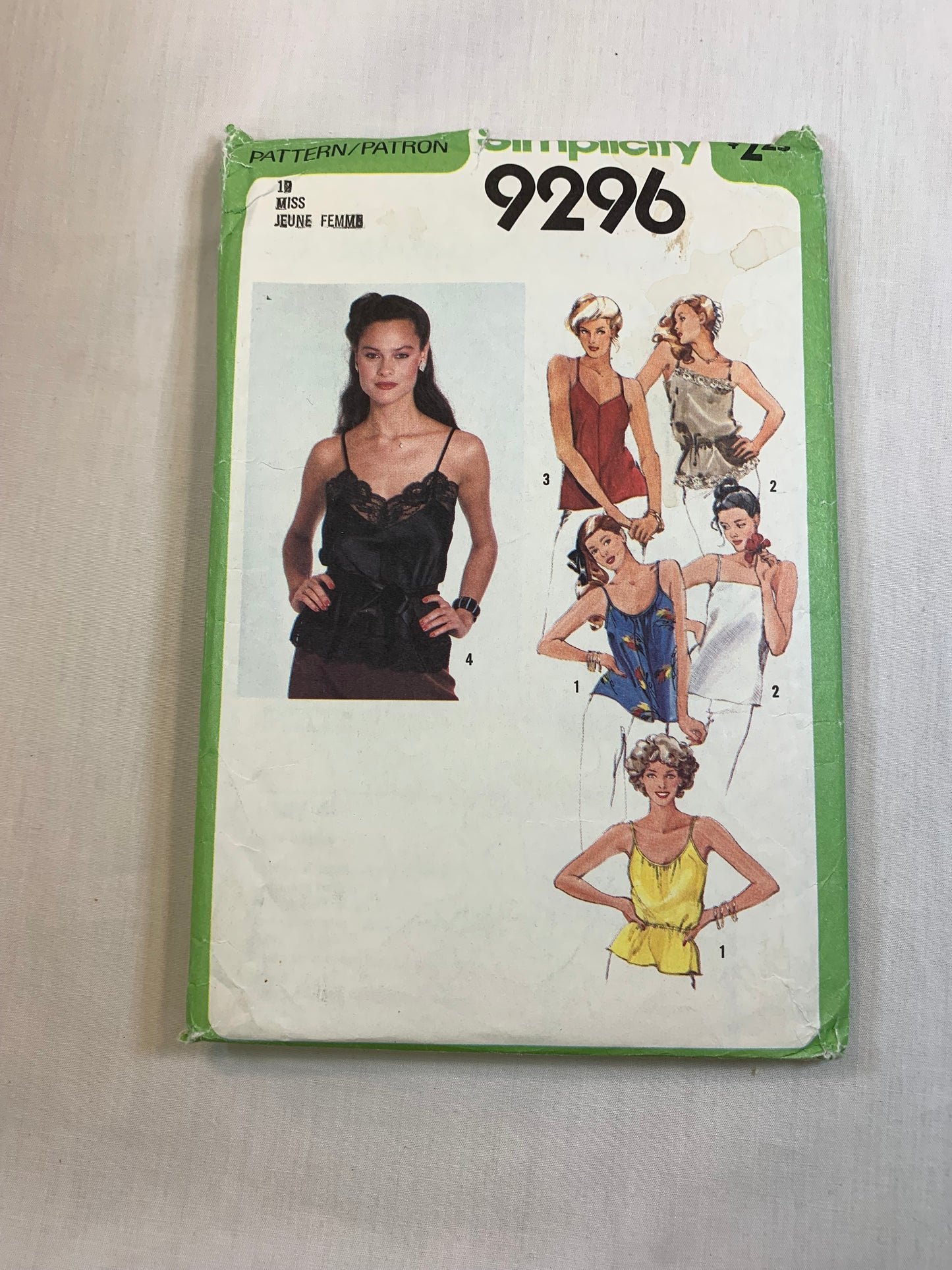 Simplicity 9296 Misses' Camisole, Size 12, Cut, Vintage 1979