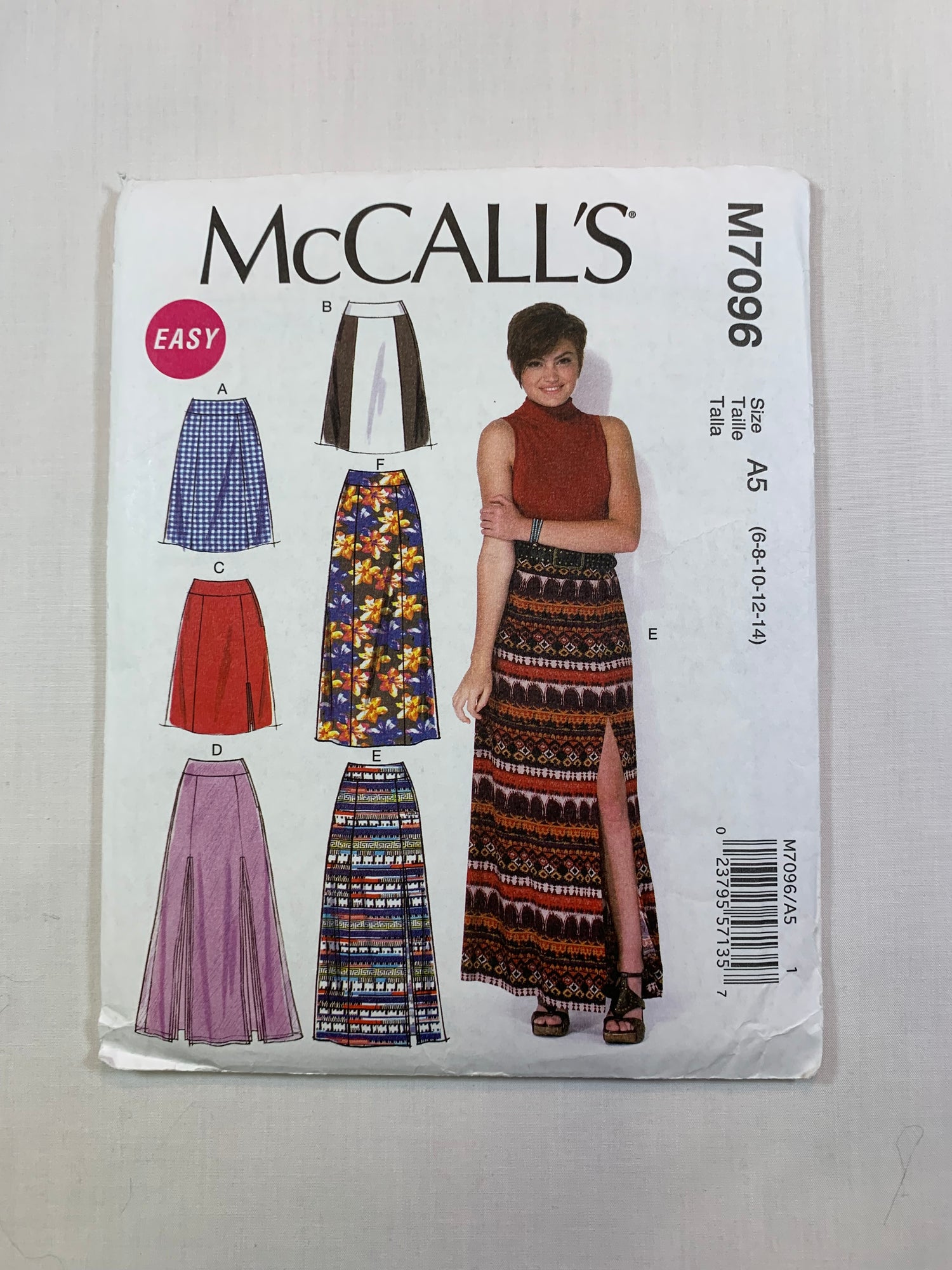 McCall's M7096 Misses' Skirt, Size 6-12, Cut, 2015