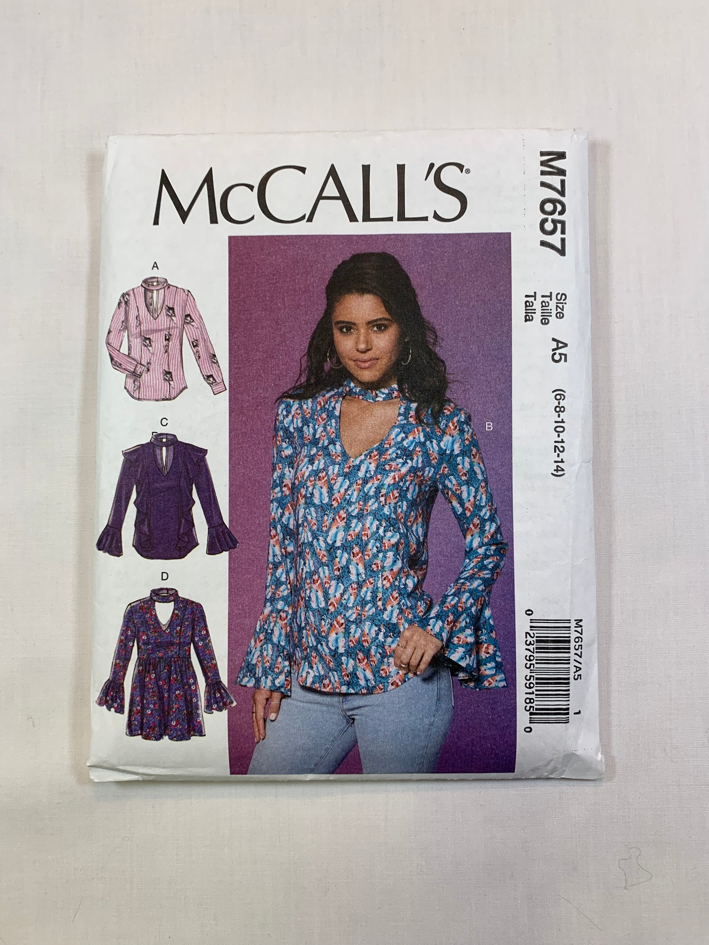 McCall's M7657 Misses' Tops, Tunics, Size 6-14, Cut, 2017