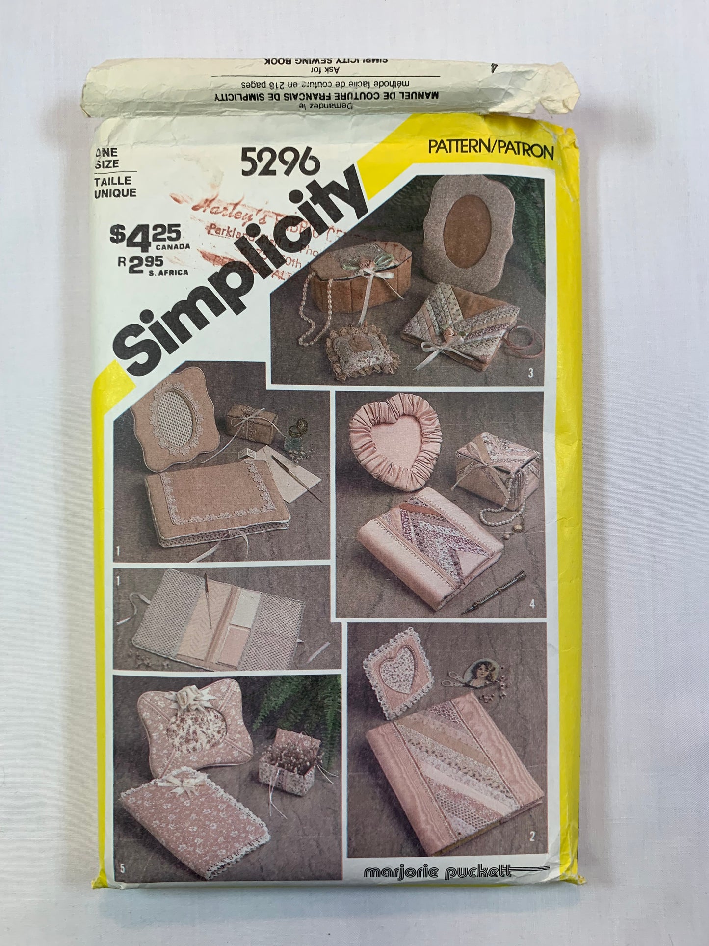 Simplicity 5296 Crafts, Desk, Dresser, Frame, Album Cover, One Size, Cut, Vintage 1981