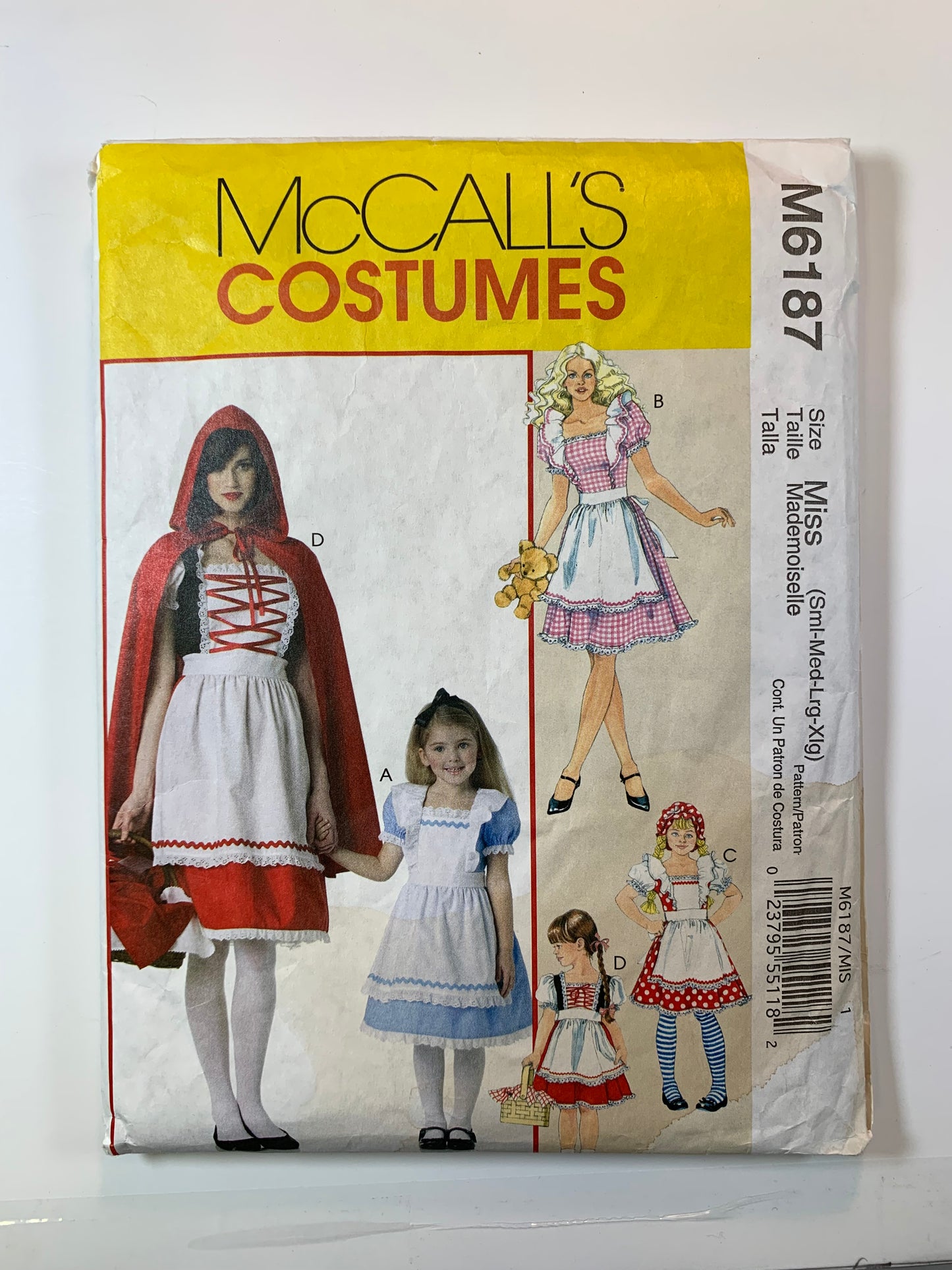McCall's M6187 Misses' Halloween, Costumes, Red Riding Hood, Alice In Wonderland, Storybook Characters, Size 8-22, Cut, 2010