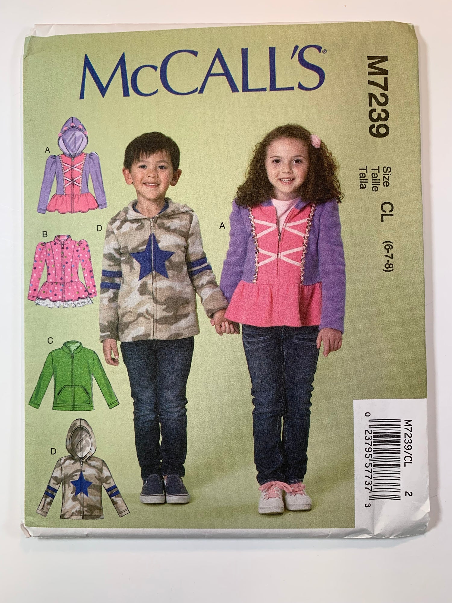McCall's M7239 Boys' Girls' Jackets, Size 6-80, Uncut, 2015