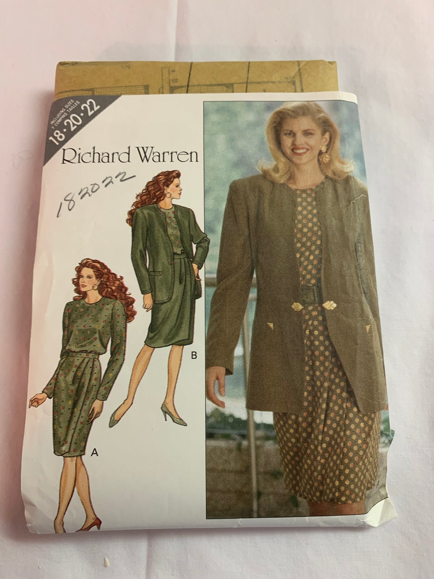 Butterick Richard Warren Sewing Pattern 5111 Misses'/Misses' Petite Lined Jacket, Top, Mock Sarong Skirt, Long Sleeves, Size 6-10, Uncut, Vintage 1996