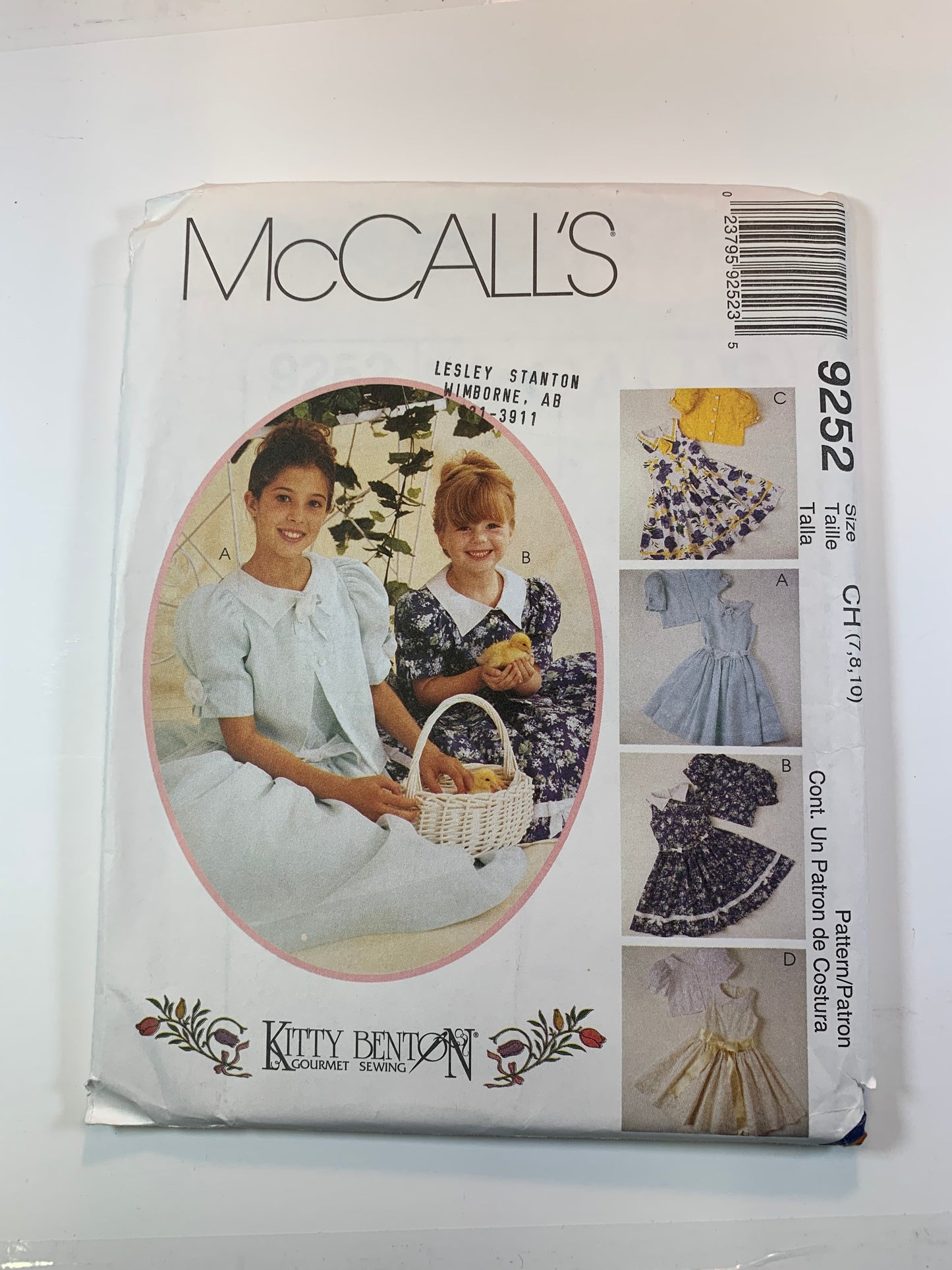 McCall's 9252 Girls' Dress, Jacket, Petticoat, Size 7-10, Uncut, Vintage 1998