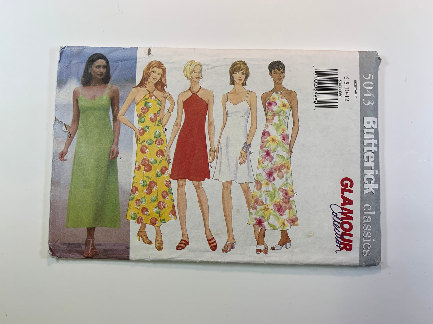 Butterick 5043 Misses'/Miss Petite, Dress, Size 6-12, Cut, Vintage 1997