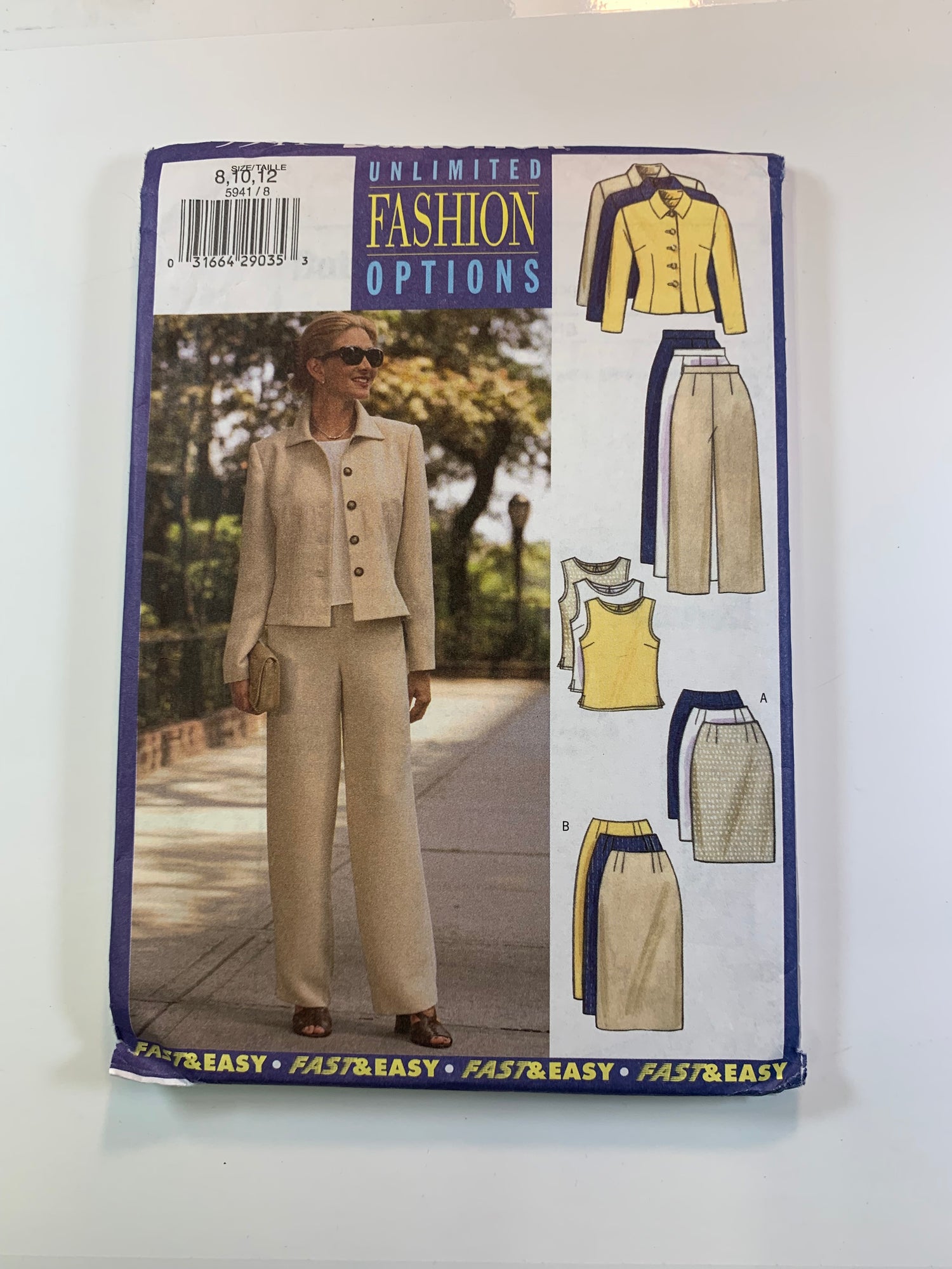 Butterick 5941 Misses'/Misses' Petite Jacket, Top, Skirt, Pants, Size 8-12, Uncut, 2001